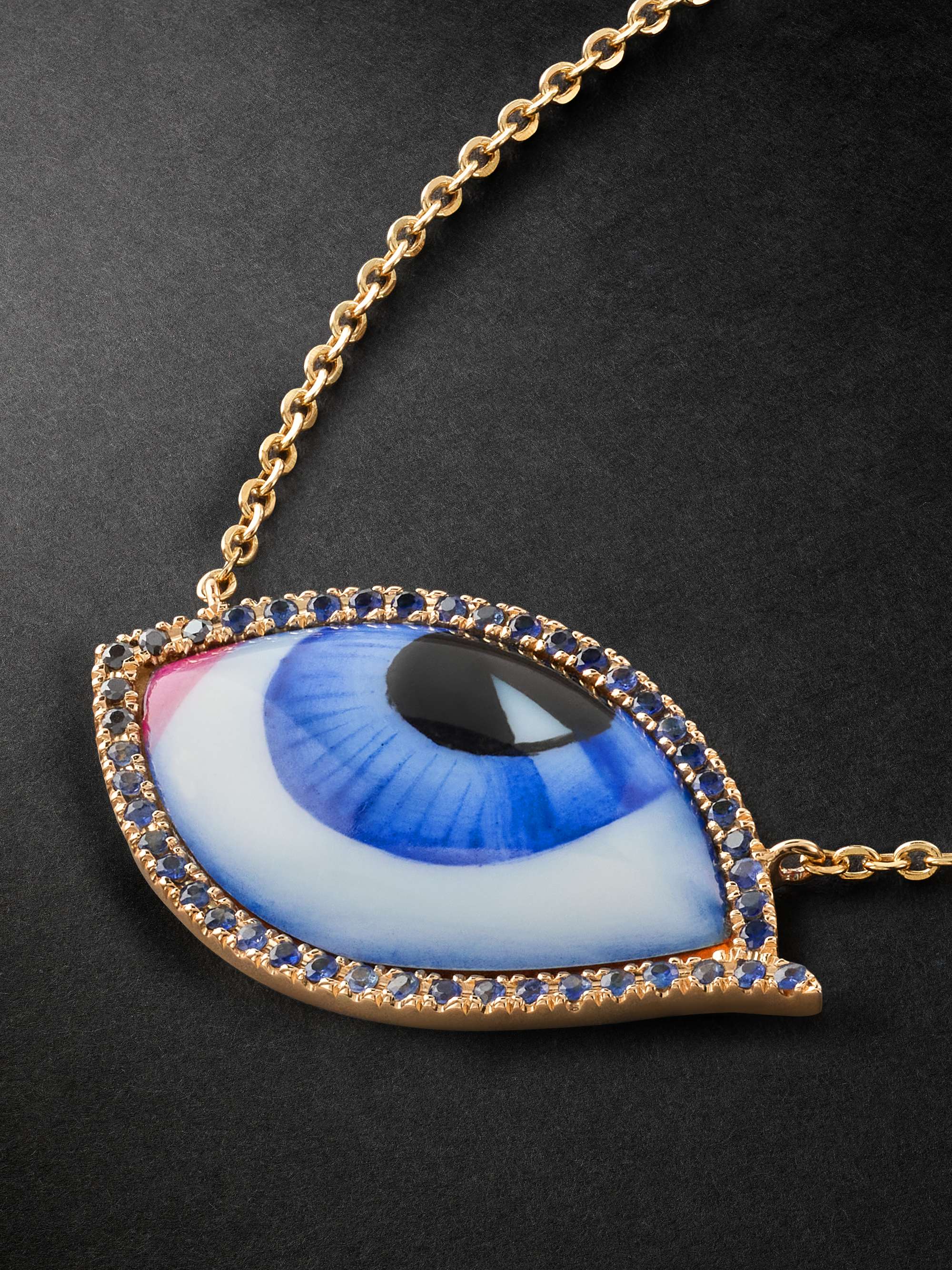 LITO Grand Bleu Gold, Enamel, Sapphire and Diamond Necklace | MR PORTER