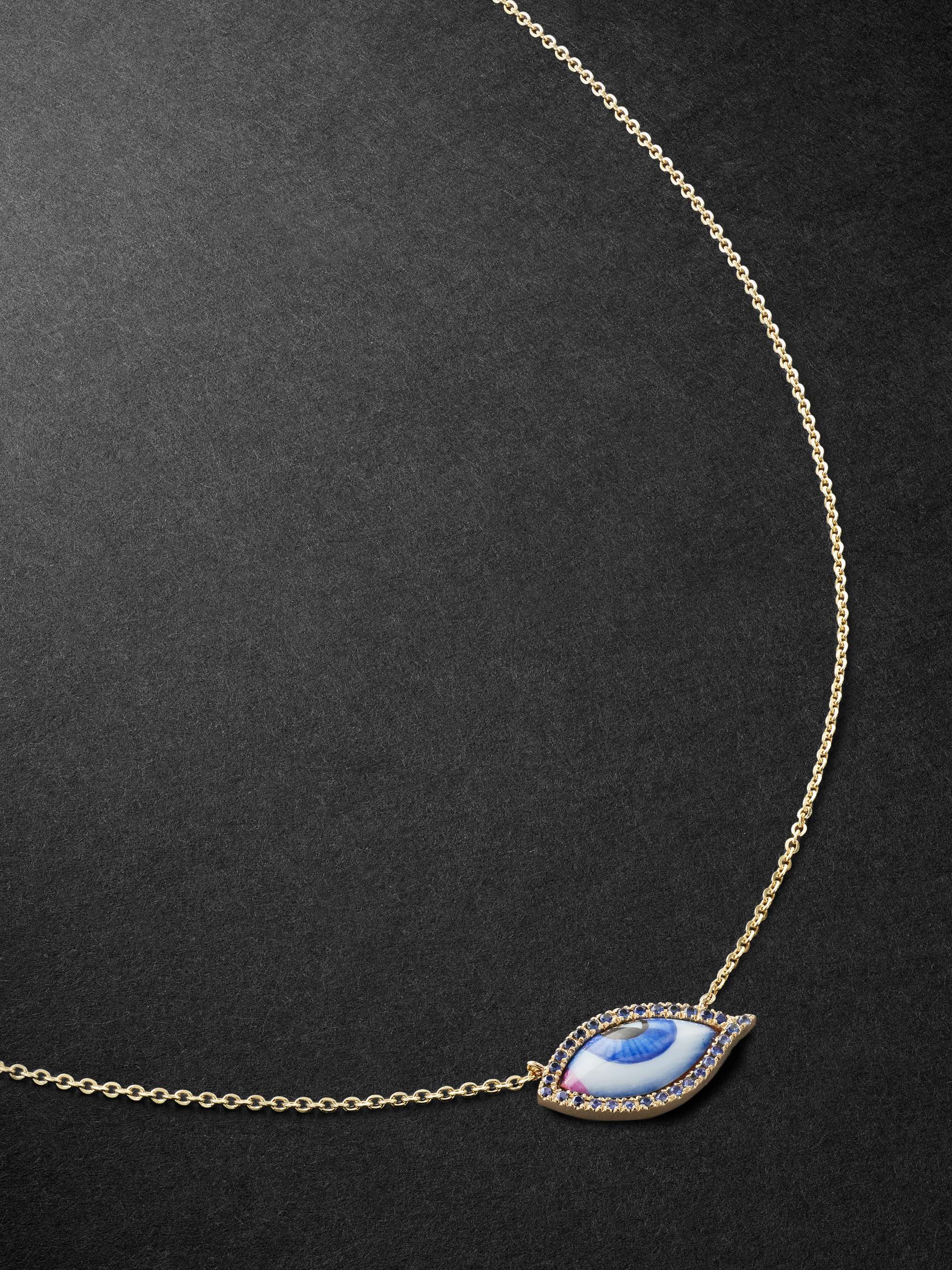 LITO Petit Bleu Gold, Enamel, Sapphire and Diamond Necklace | MR PORTER