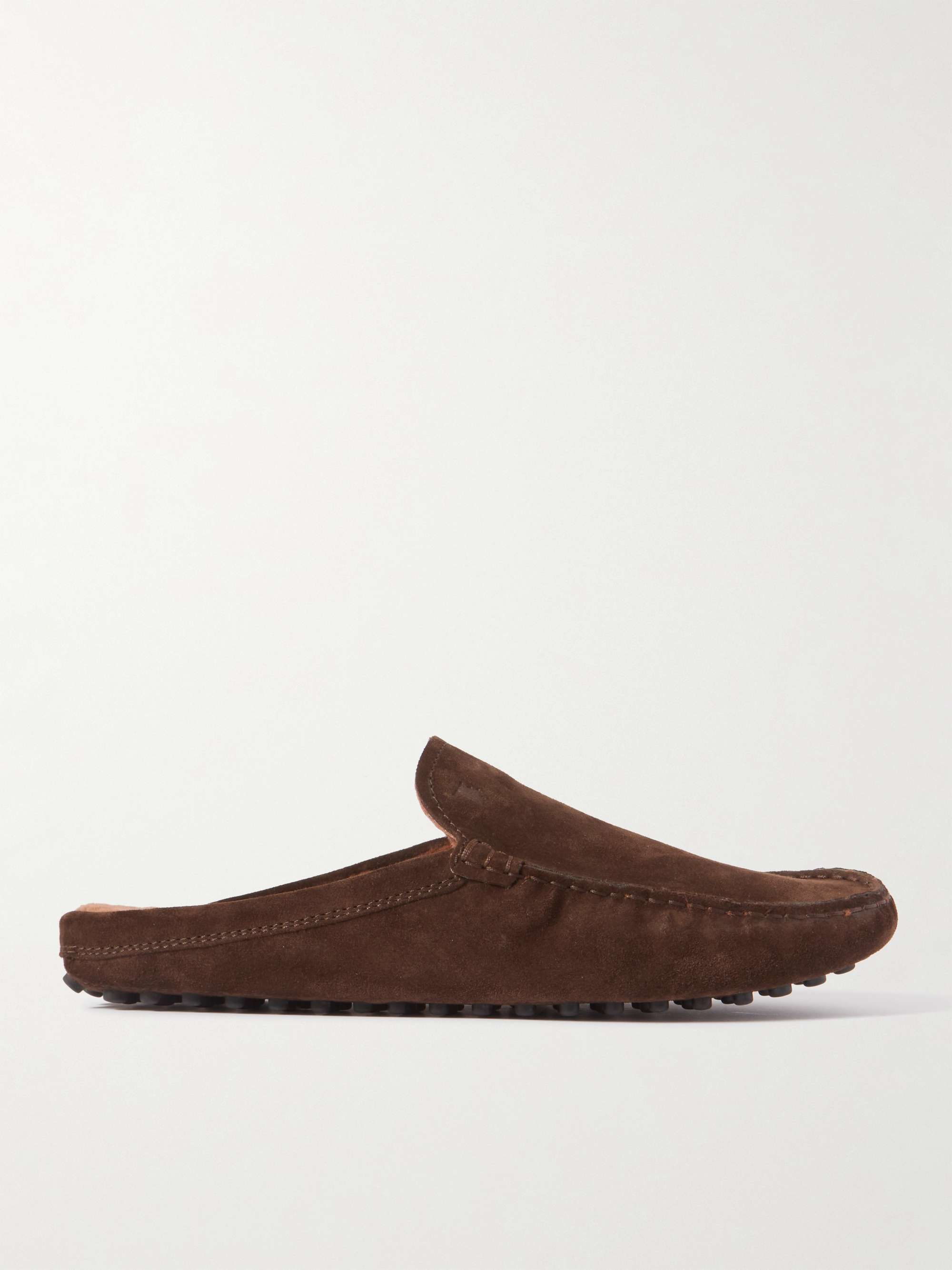 TOD'S Shearling-Lined Suede Slippers | MR PORTER