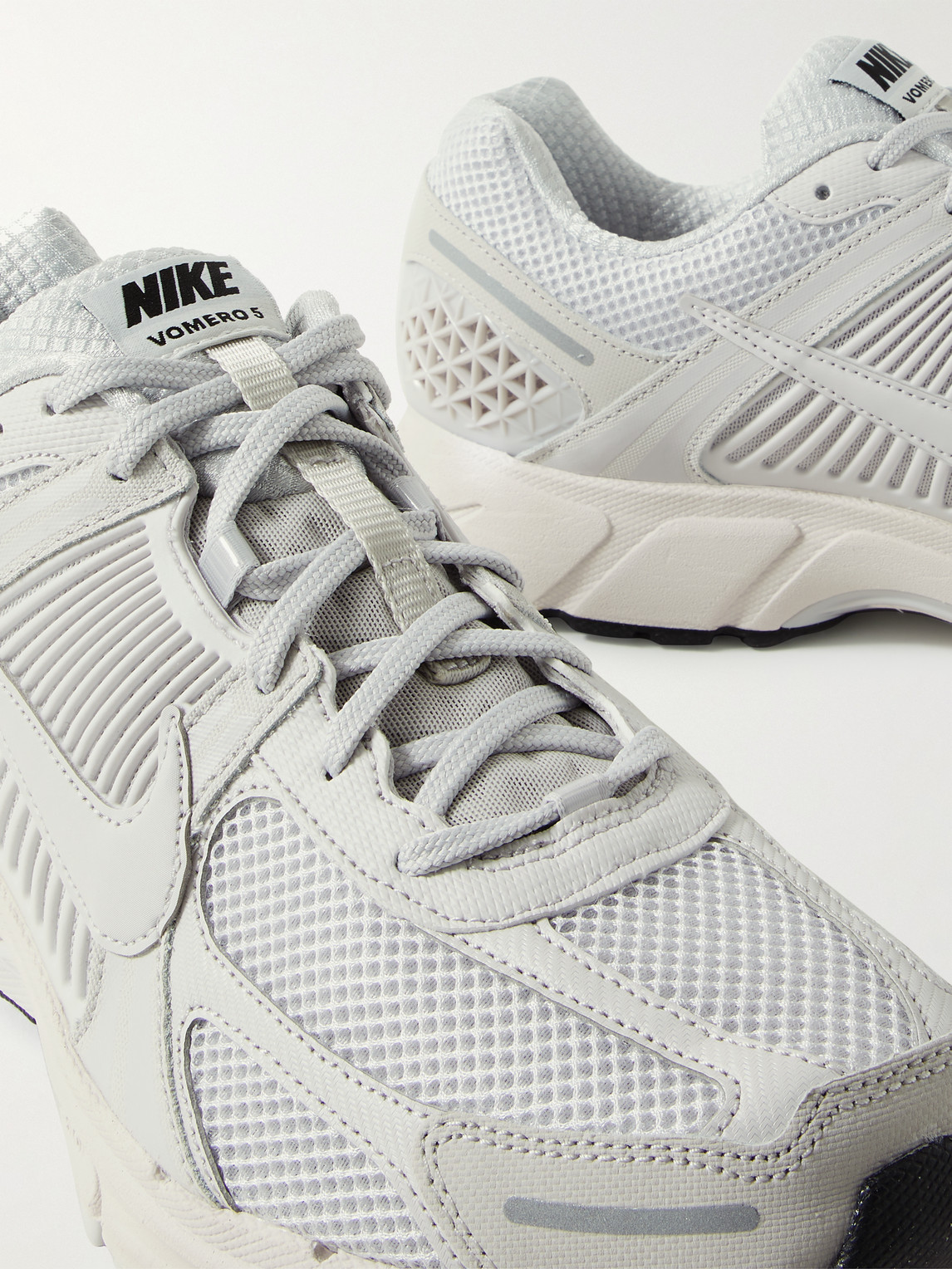 Shop Nike Zoom Vomero 5 Rubber-trimmed Mesh And Leather Sneakers In Gray