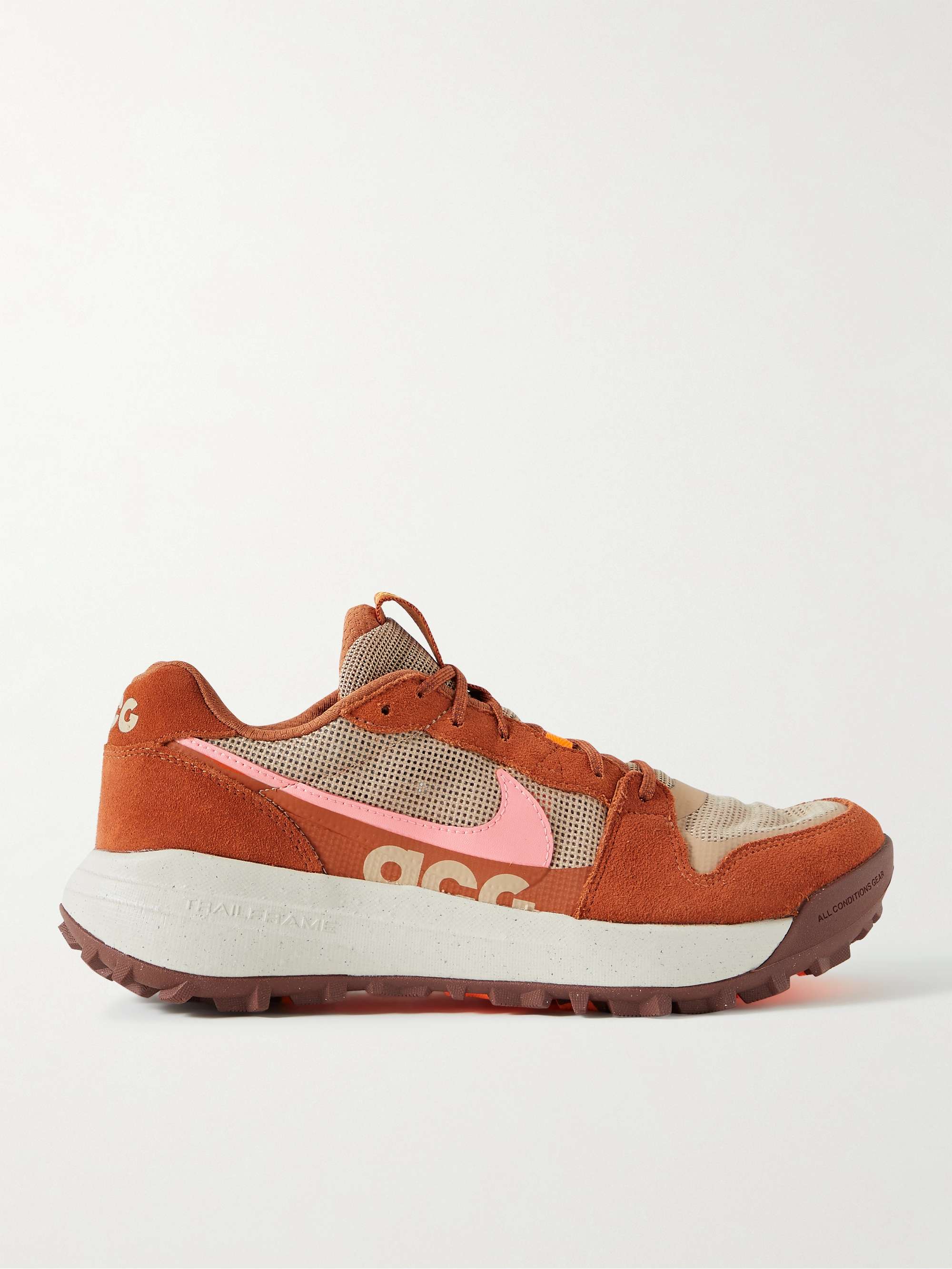 NIKE ACG Lowcate Leather-Trimmed Suede and Mesh Sneakers for Men | MR PORTER