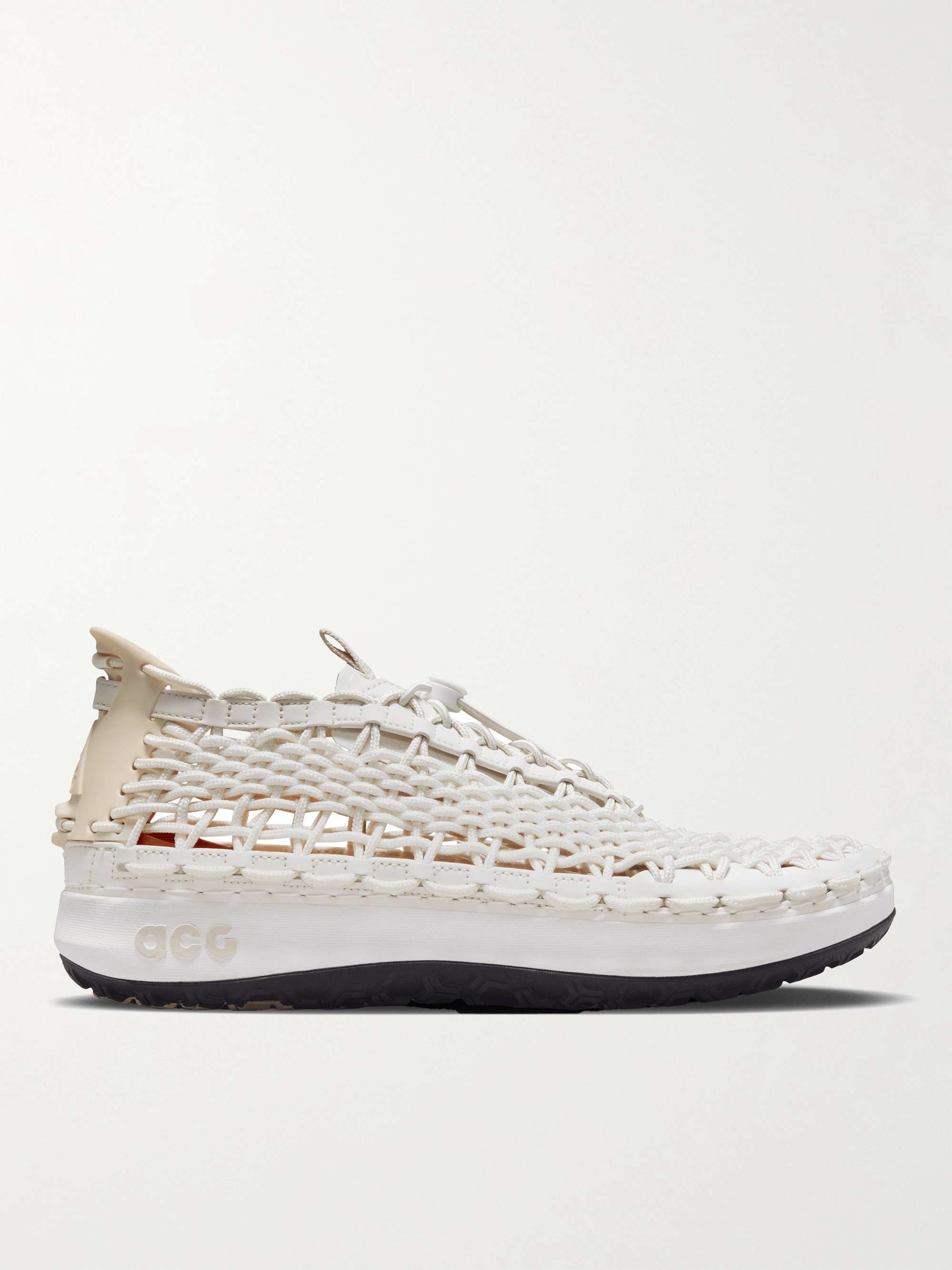 NIKE ACG Watercat+ Woven Leather and Rubber-Trimmed Woven Sneakers for Men  | MR PORTER