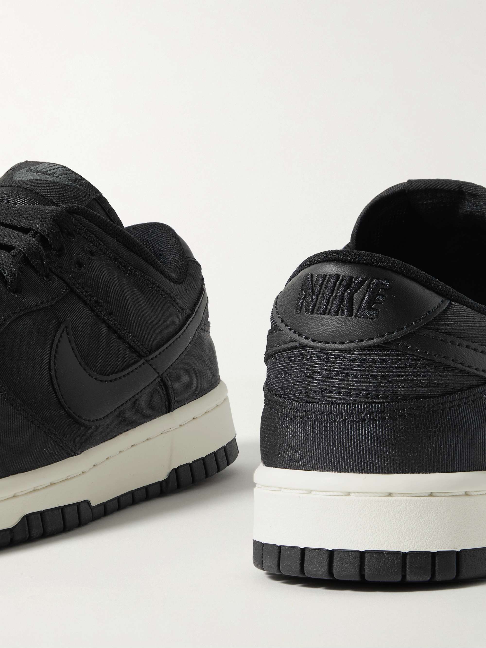 NIKE Dunk Low Retro PRM Leather-Trimmed Drill Sneakers for Men | MR PORTER