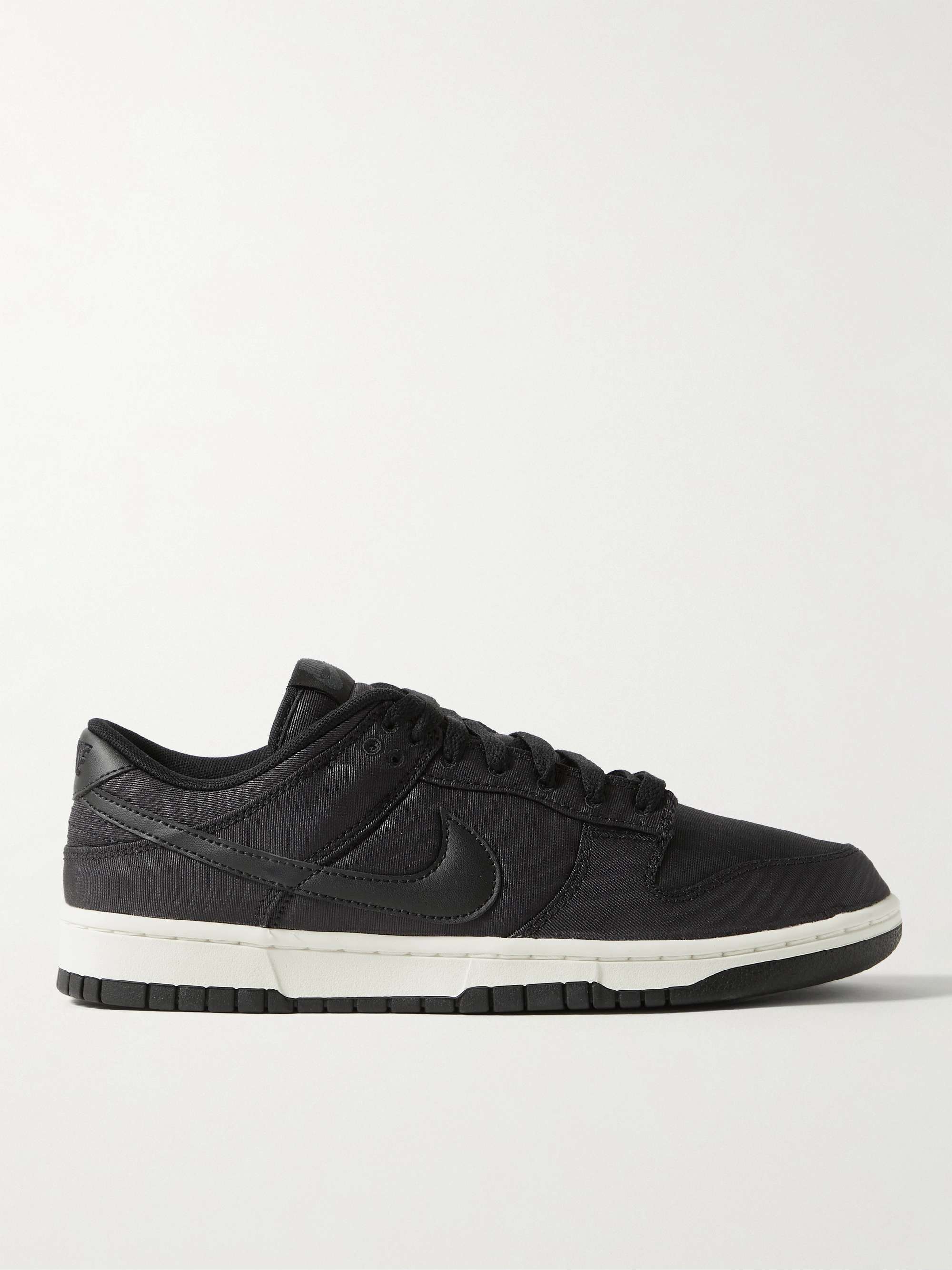 NIKE Dunk Low Retro PRM Leather-Trimmed Drill Sneakers | MR PORTER