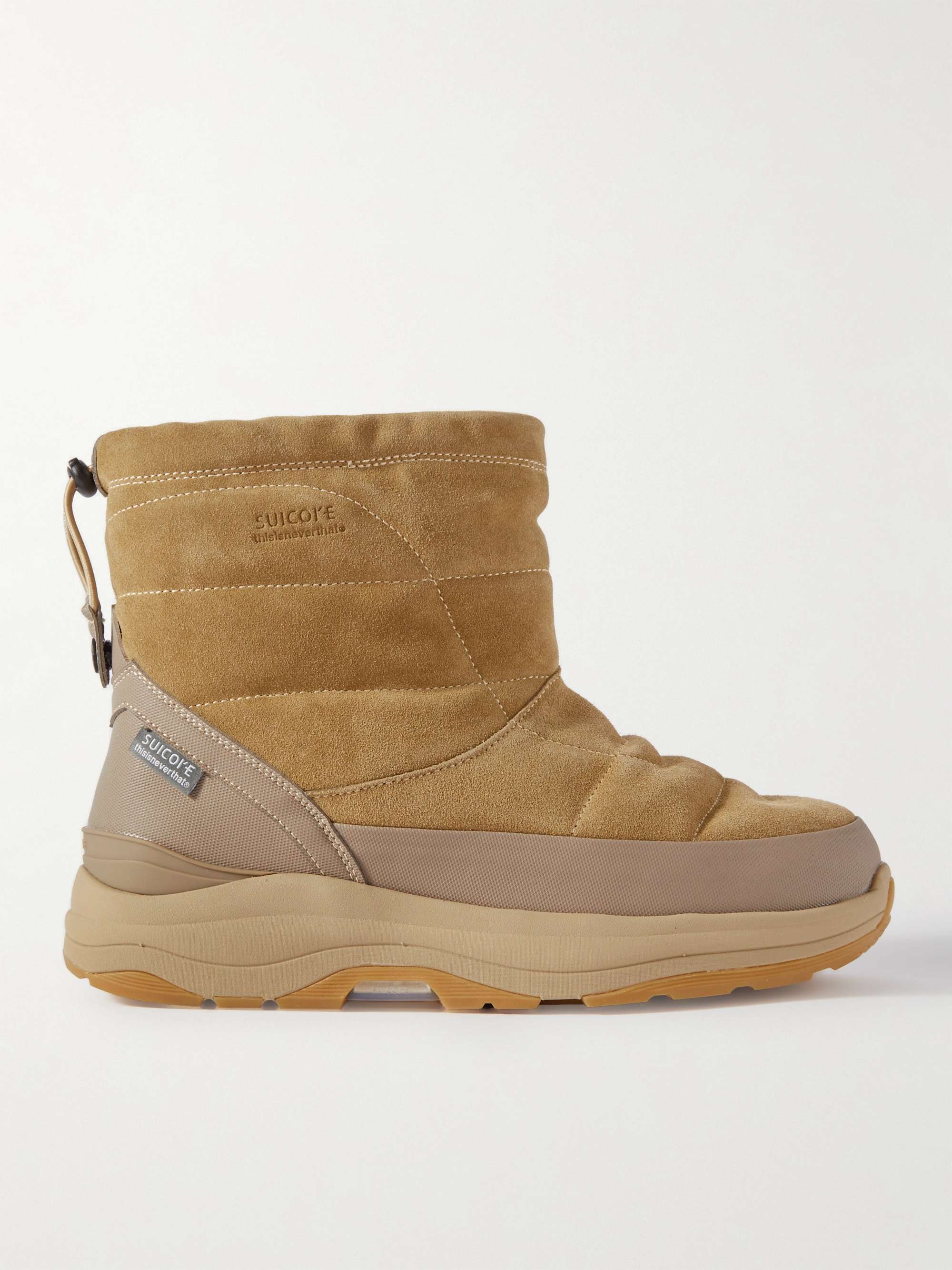 SUICOKE + thisisneverthat® Bower-abTNT Rubber-Trimmed Quilted Suede Boots |  MR PORTER