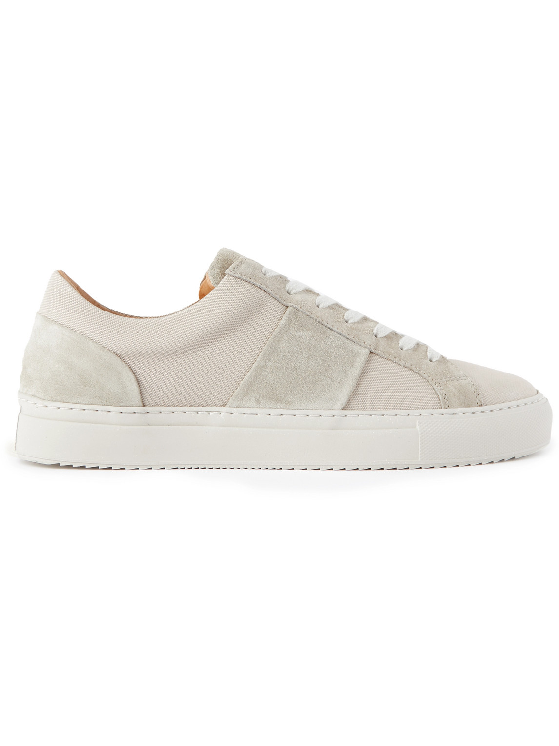 Mr P Suede-trimmed Canvas Trainers In Neutrals