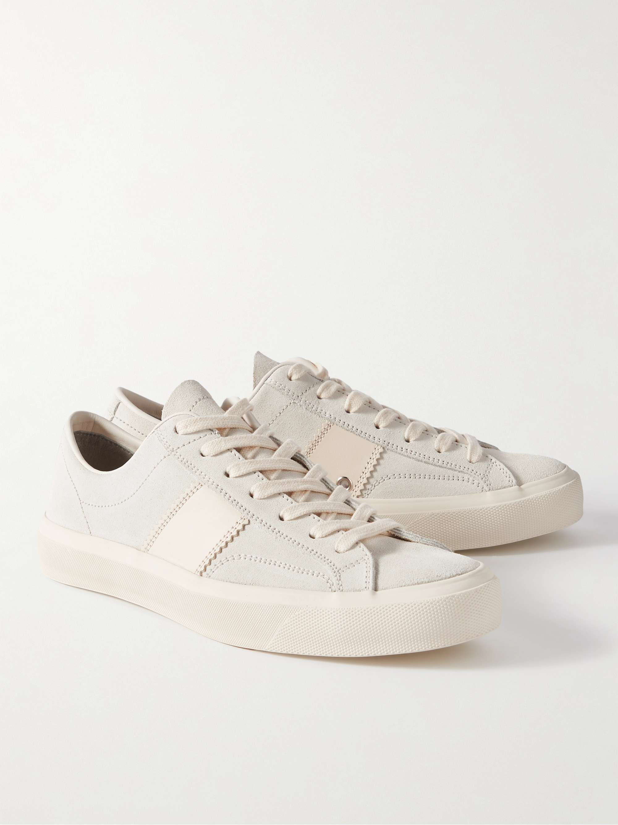 TOM FORD Cambridge Leather-Trimmed Suede Sneakers | MR PORTER