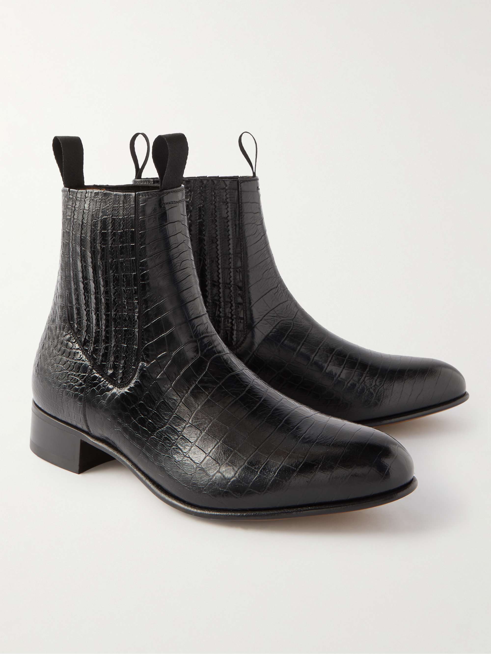 TOM FORD Kurt Croc-Effect Leather Chelsea Boots | MR PORTER