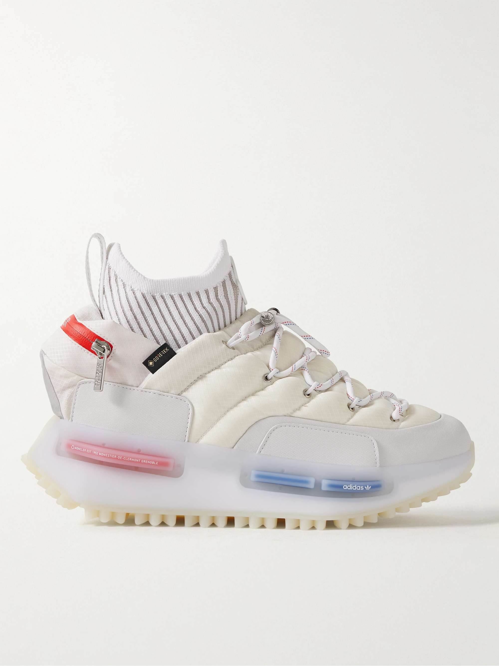 MONCLER GENIUS + adidas Originals NMD Runner Stretch Jersey-Trimmed Quilted  GORE-TEX™ High-Top Sneakers for Men | MR PORTER