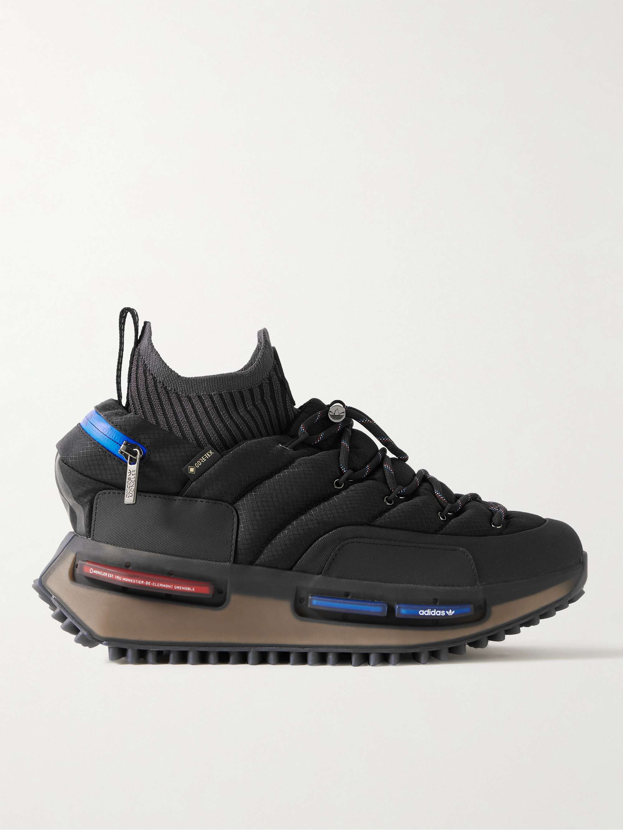 MONCLER GENIUS + adidas Originals NMD Runner Stretch Jersey-Trimmed Quilted  GORE-TEX™ High-Top Sneakers for Men | MR PORTER