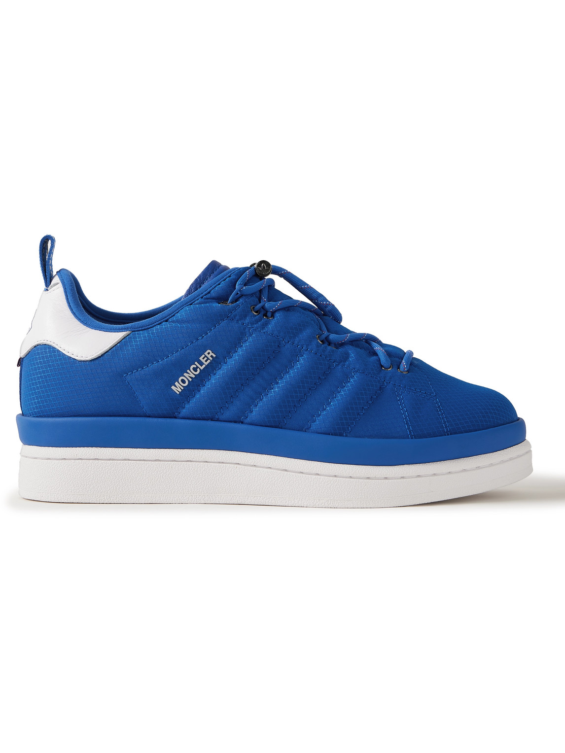Moncler Genius Adidas Originals Campus Leather-trimmed Quilted Gore-tex™ Sneakers In Blue