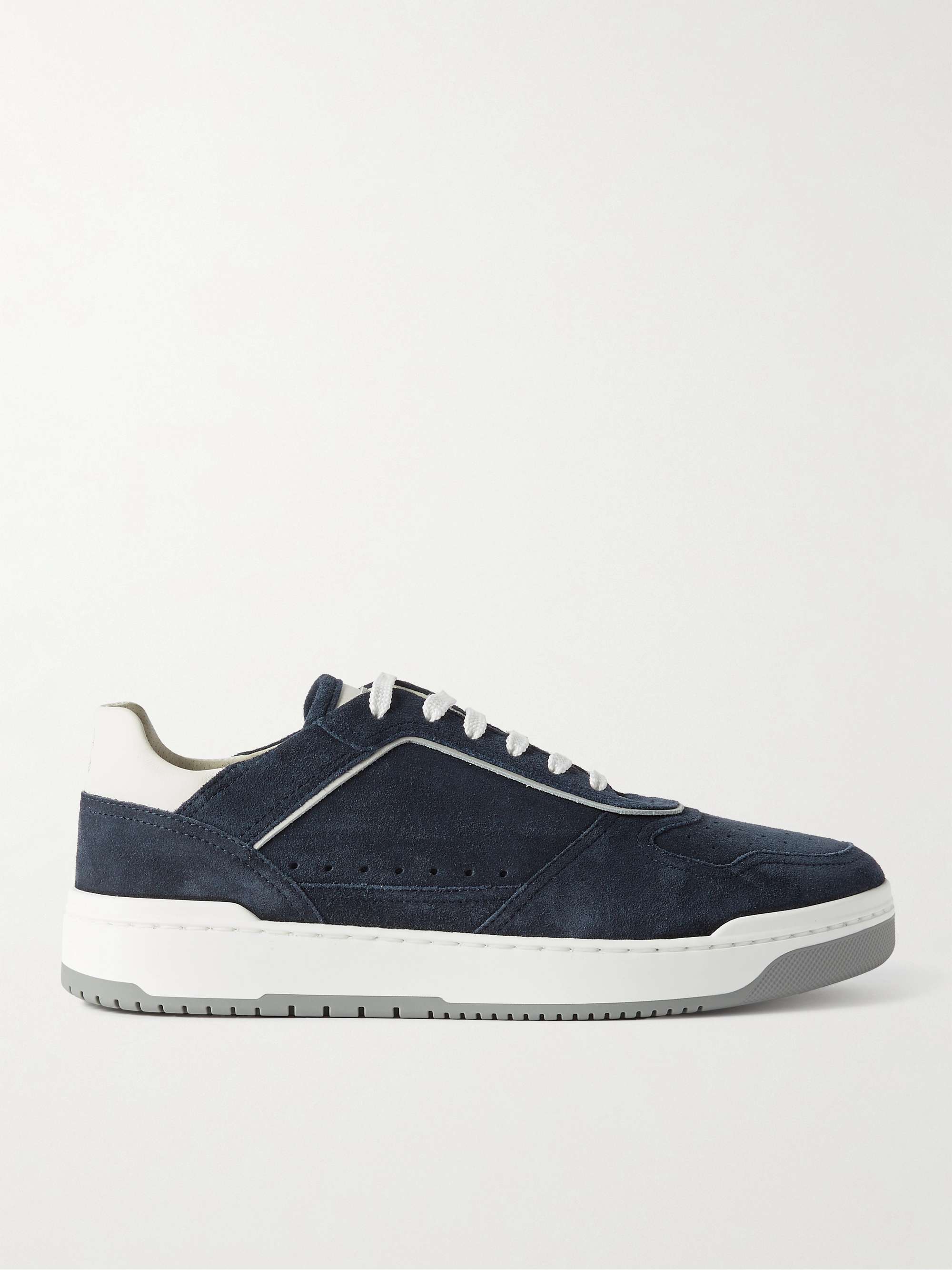 BRUNELLO CUCINELLI Leather-Trimmed Suede Sneakers for Men | MR PORTER