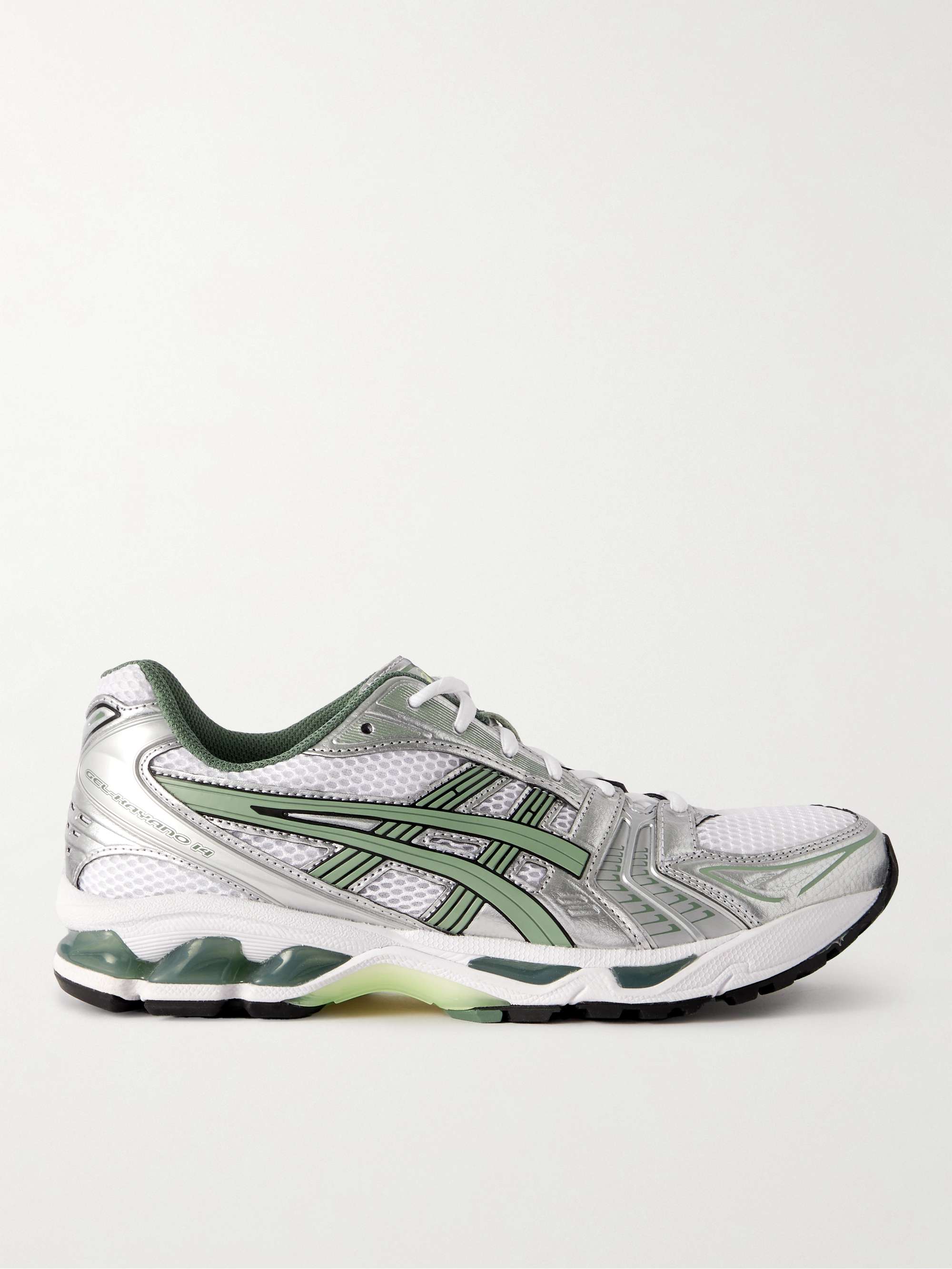 White Gel-Kayano® 14 Faux Leather-Trimmed Mesh Sneakers | ASICS | MR PORTER