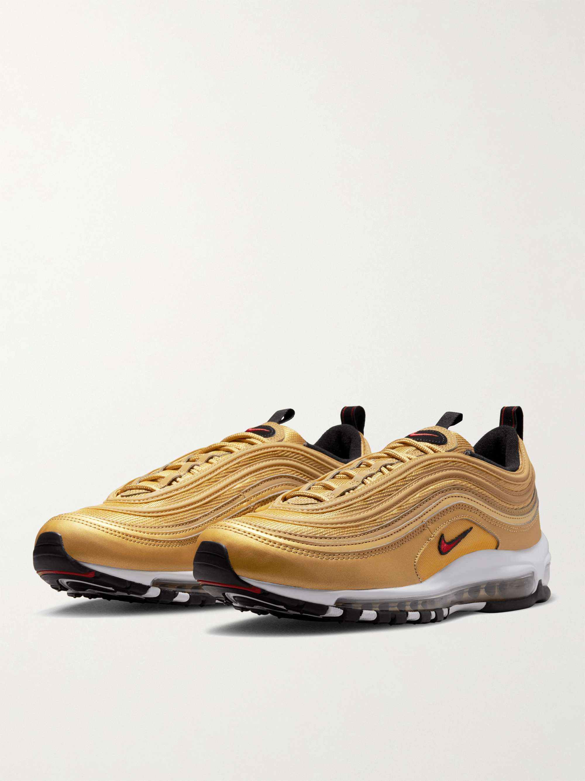 NIKE Air Max 97 Metallic Leather and Mesh Sneakers | MR PORTER