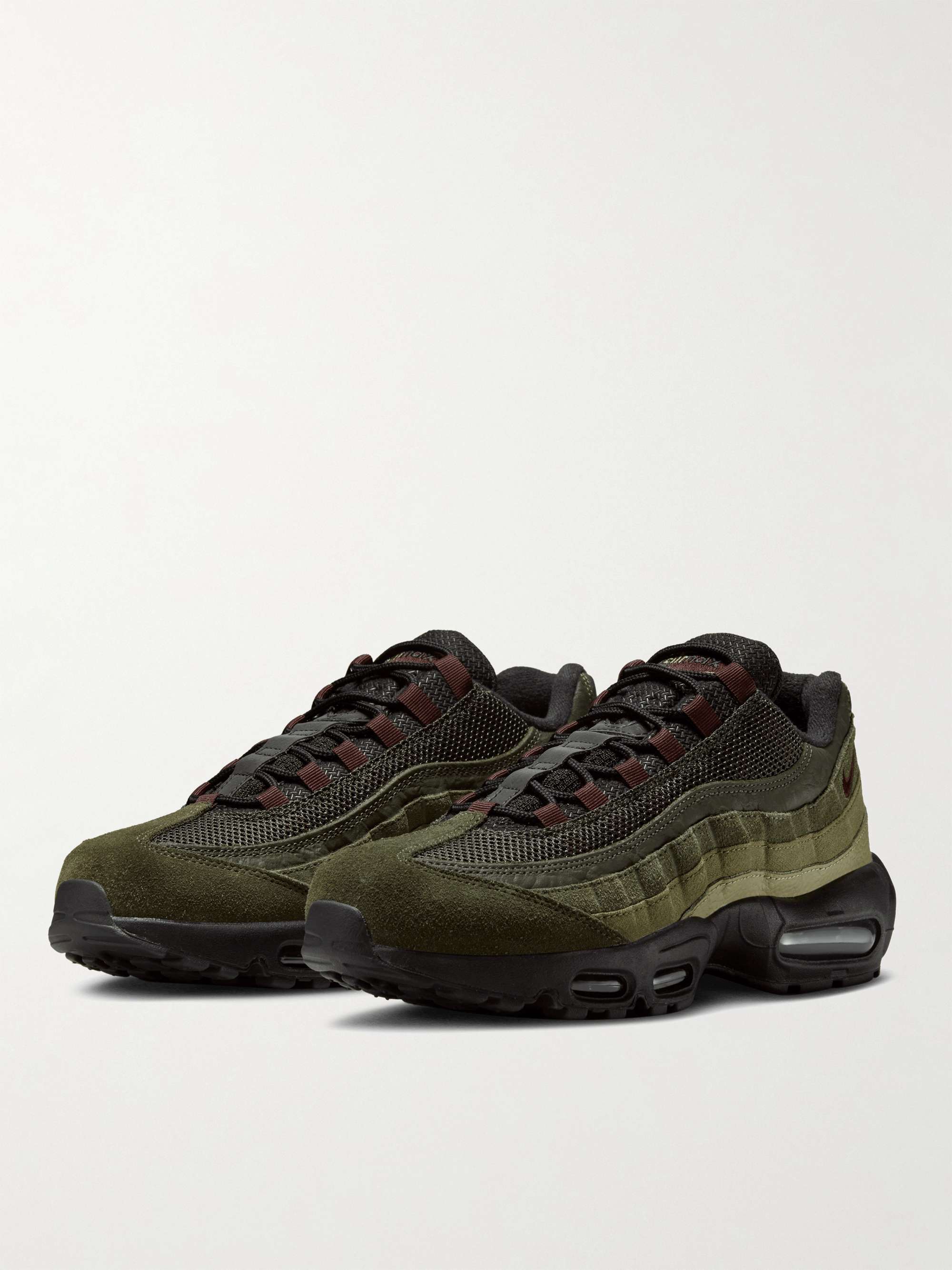 NIKE Air Max 95 Mesh-Trimmed Suede, Leather and Canvas Sneakers | MR PORTER