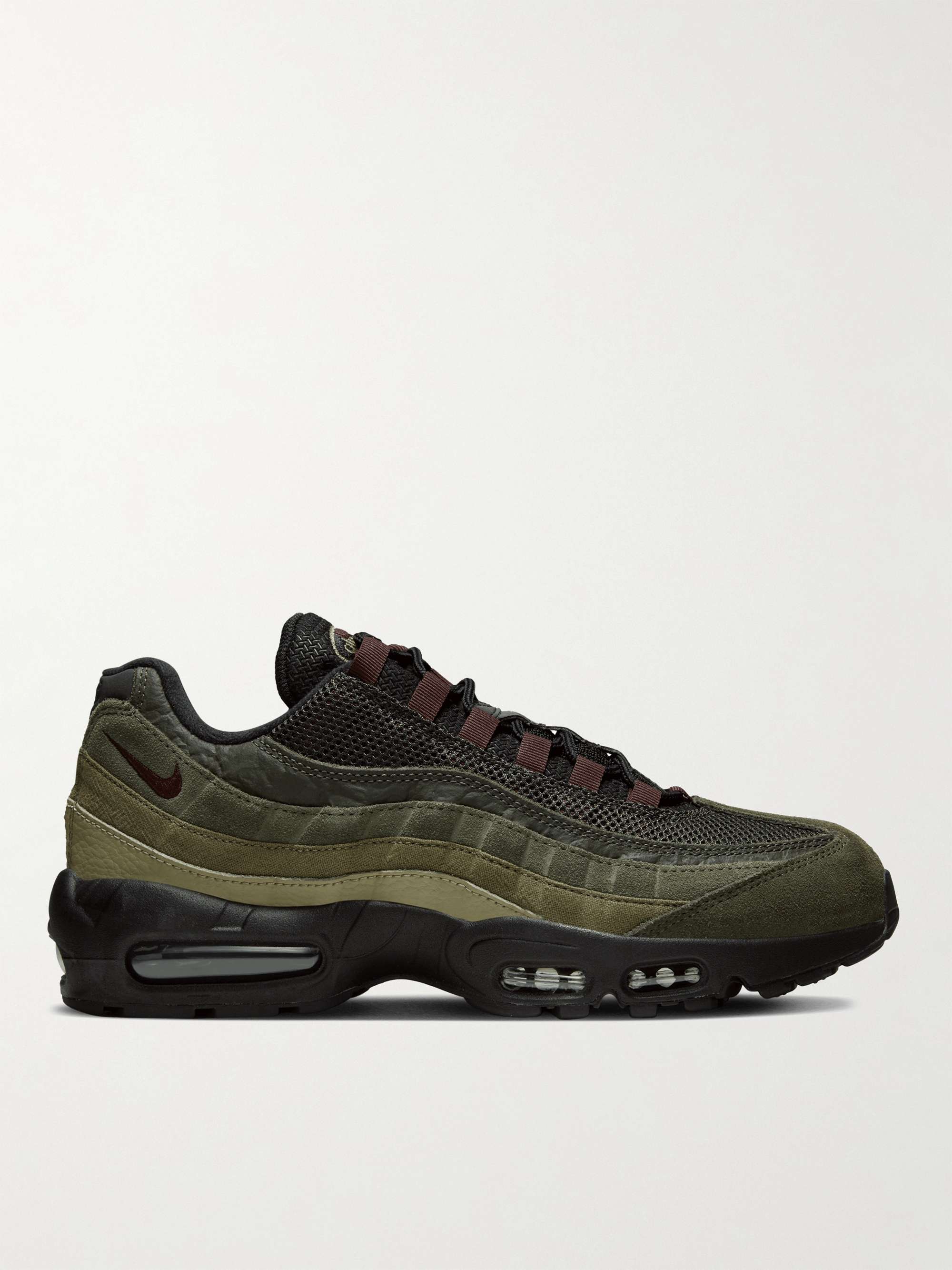 NIKE Air Max 95 Mesh-Trimmed Suede, Leather and Canvas Sneakers | MR PORTER