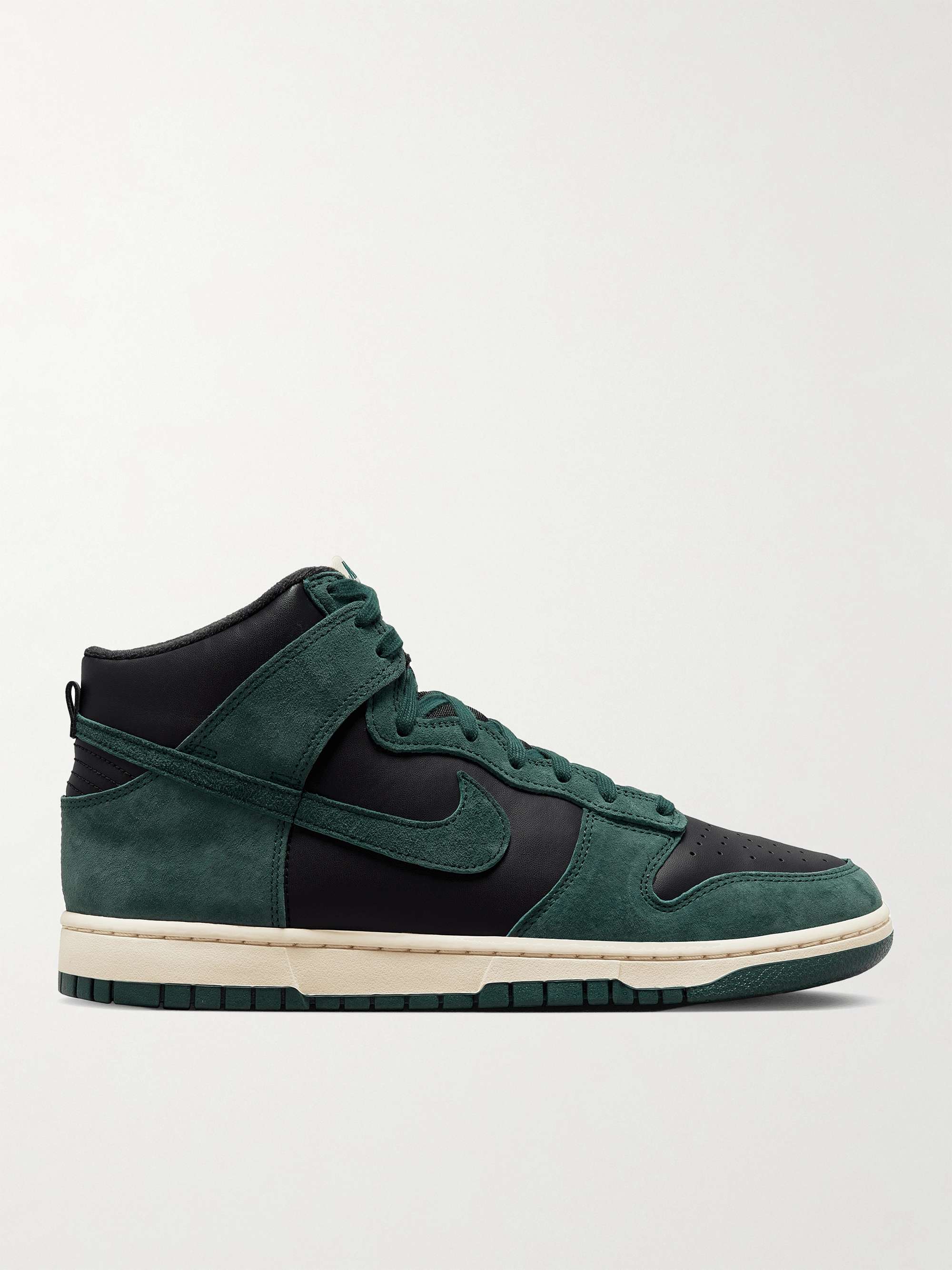 NIKE Dunk High Leather and Nubuck Sneakers | MR PORTER
