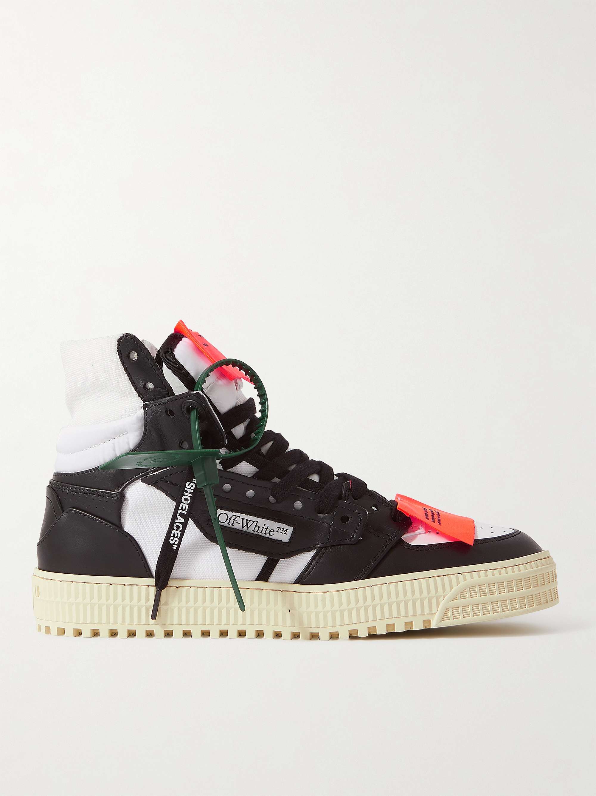 OFF-WHITE 3.0 Off-Court Leather and Canvas High-Top Sneakers for Men | MR  PORTER