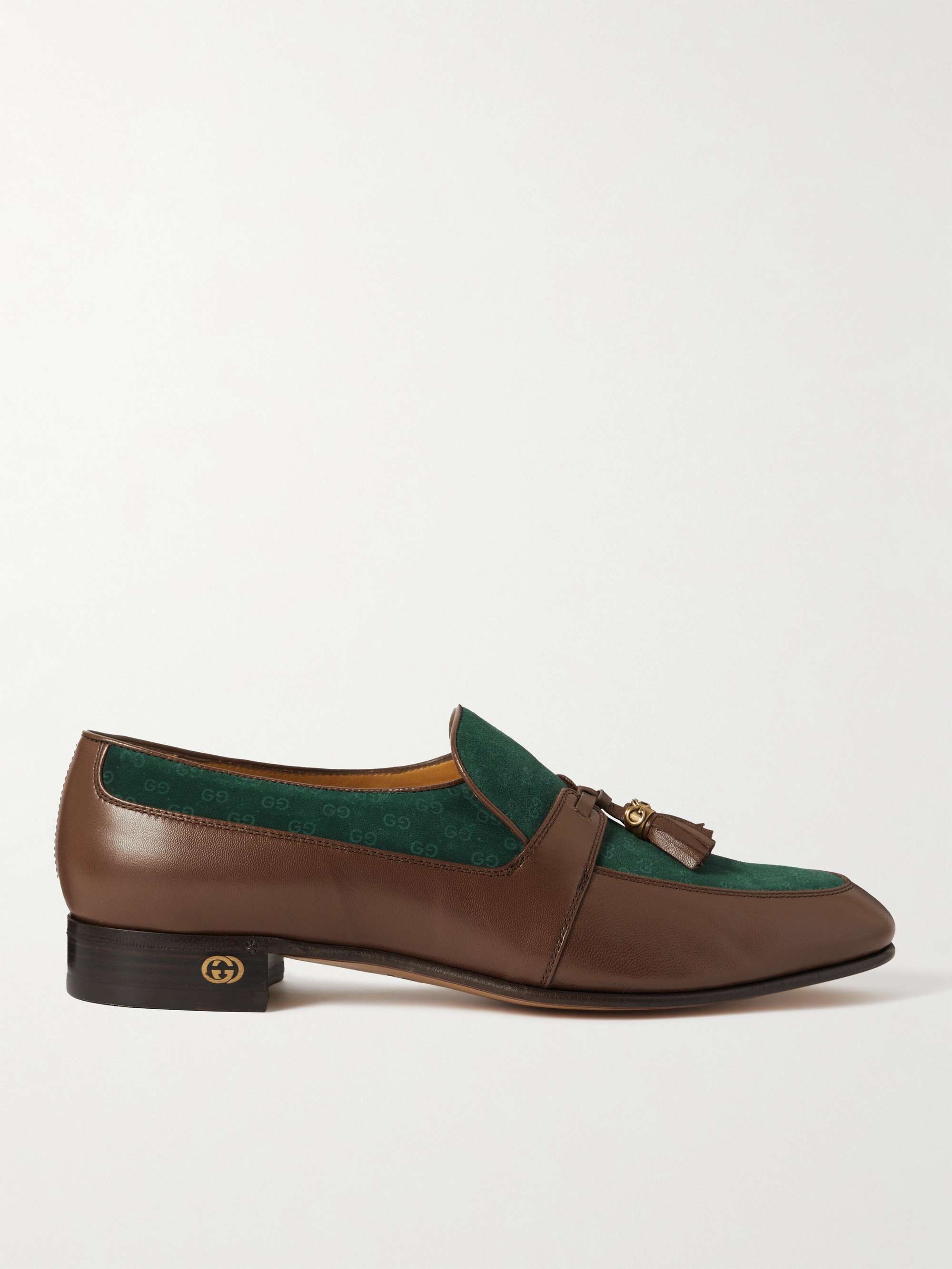 GUCCI Tasseled Leather and Suede Loafers | MR PORTER