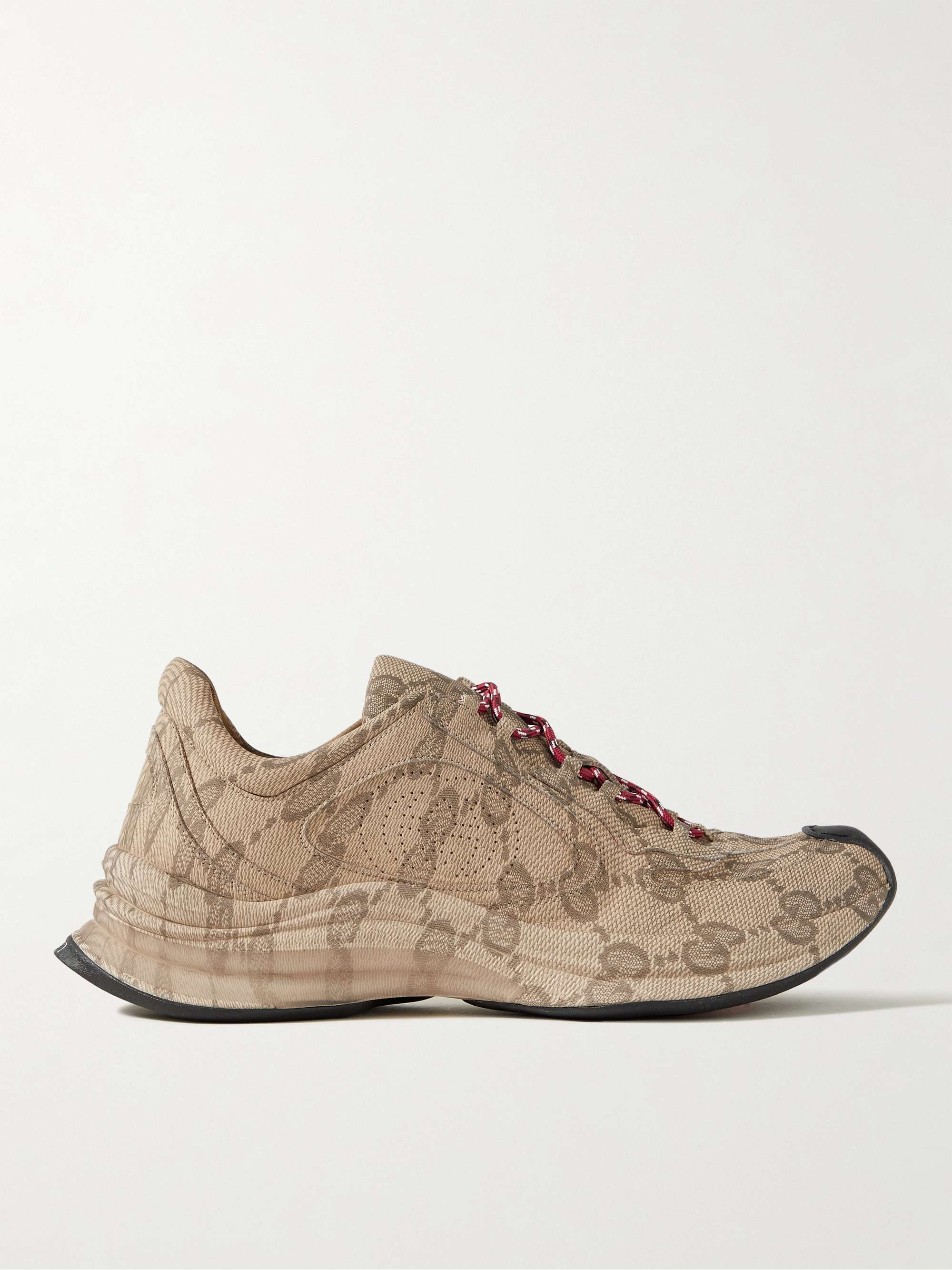 GUCCI Logo-Print Leather Sneakers | MR PORTER