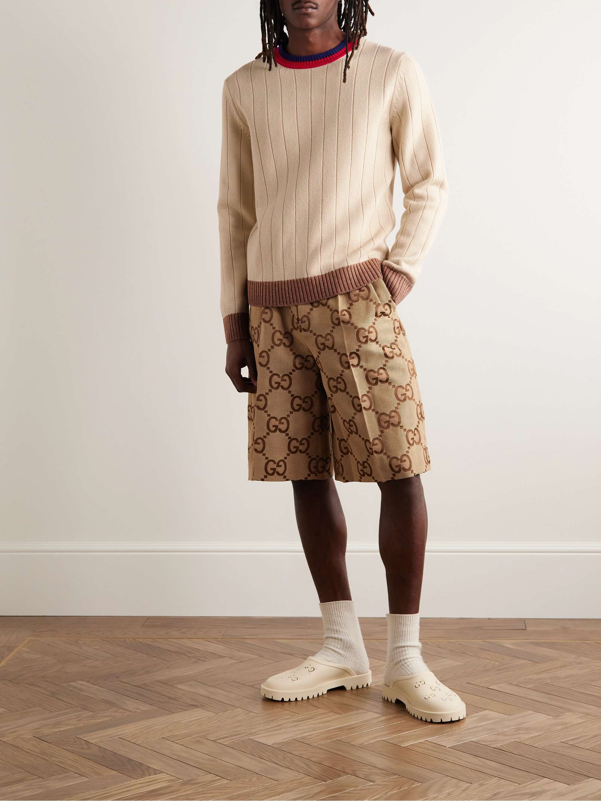 Pullover aus Wolle in Rippstrick mit Streifen | MR PORTER