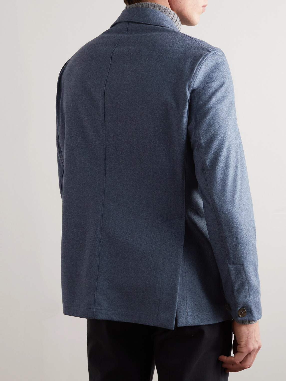 Shop Stòffa Wool-flannel Blazer In Blue