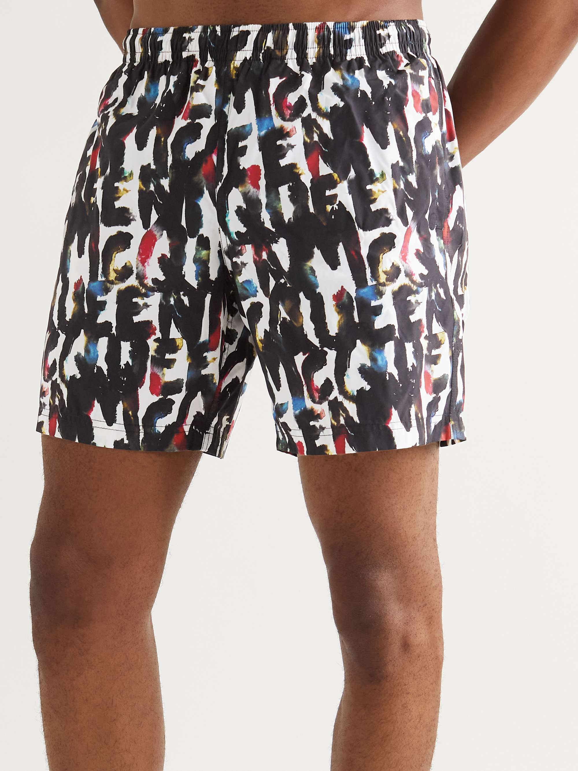 ALEXANDER MCQUEEN Fantasy Straight-Leg Long-Length Logo-Print Swim Shorts  for Men | MR PORTER