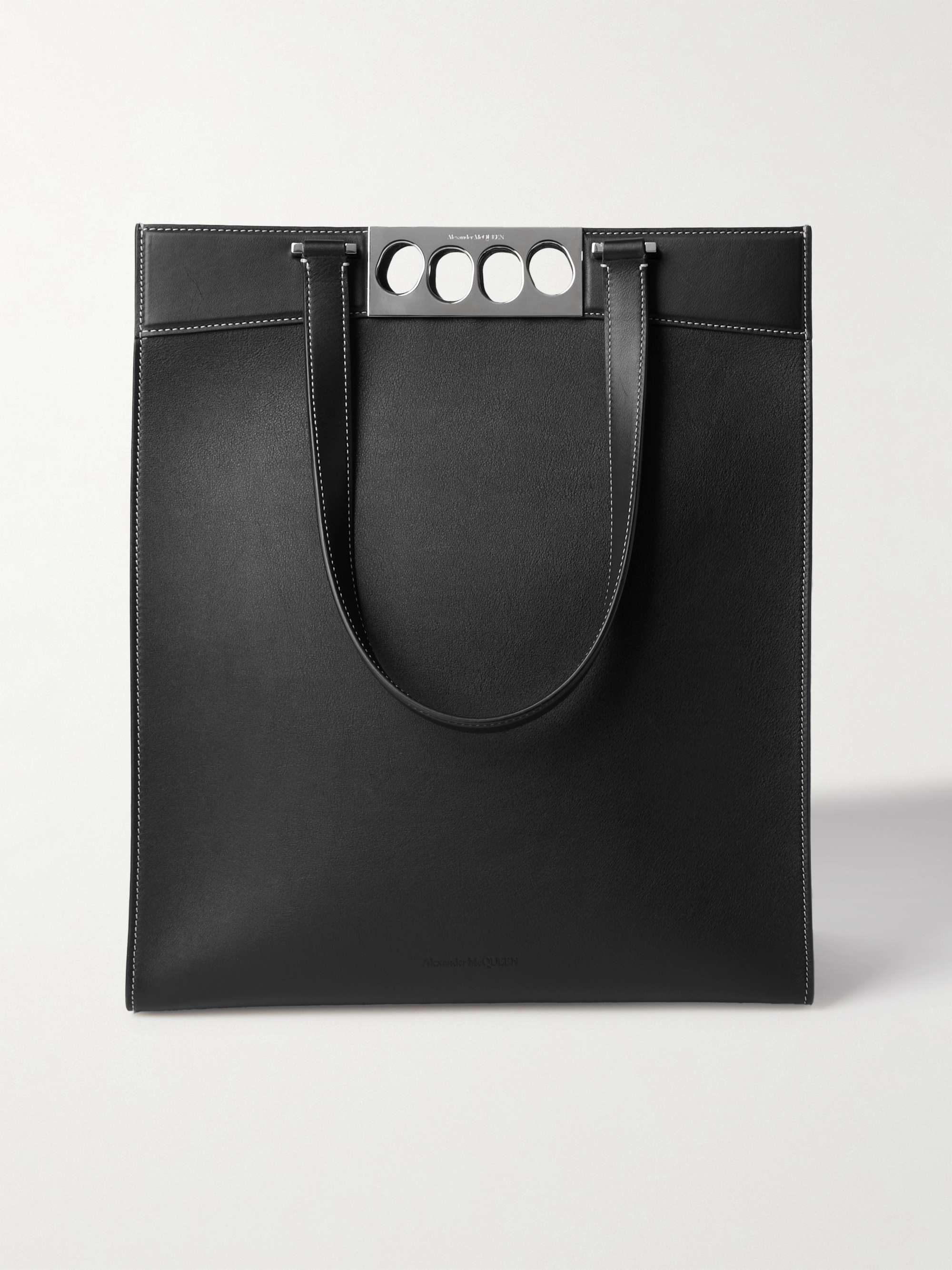 SAINT LAURENT Logo-Print Leather-Trimmed ECONYL® Tote Bag for Men