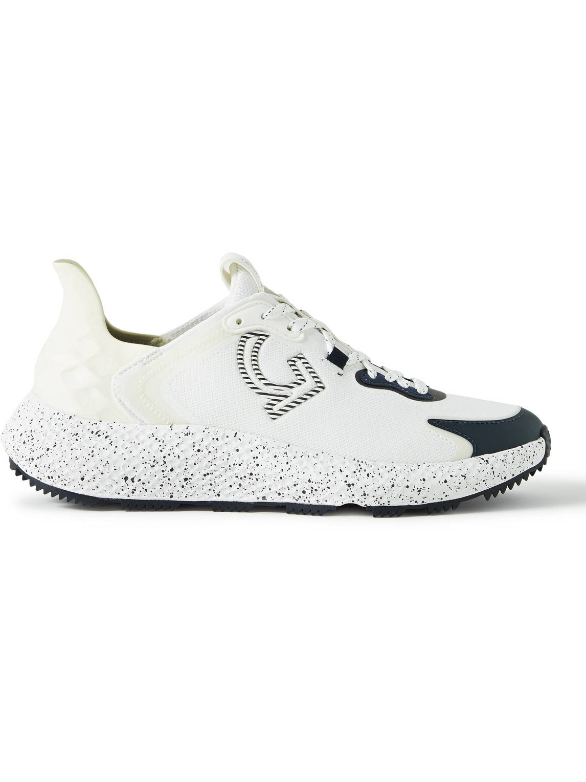 G/fore Mg4x2 Leather And Suede-trimmed Mesh Golf Sneakers In White
