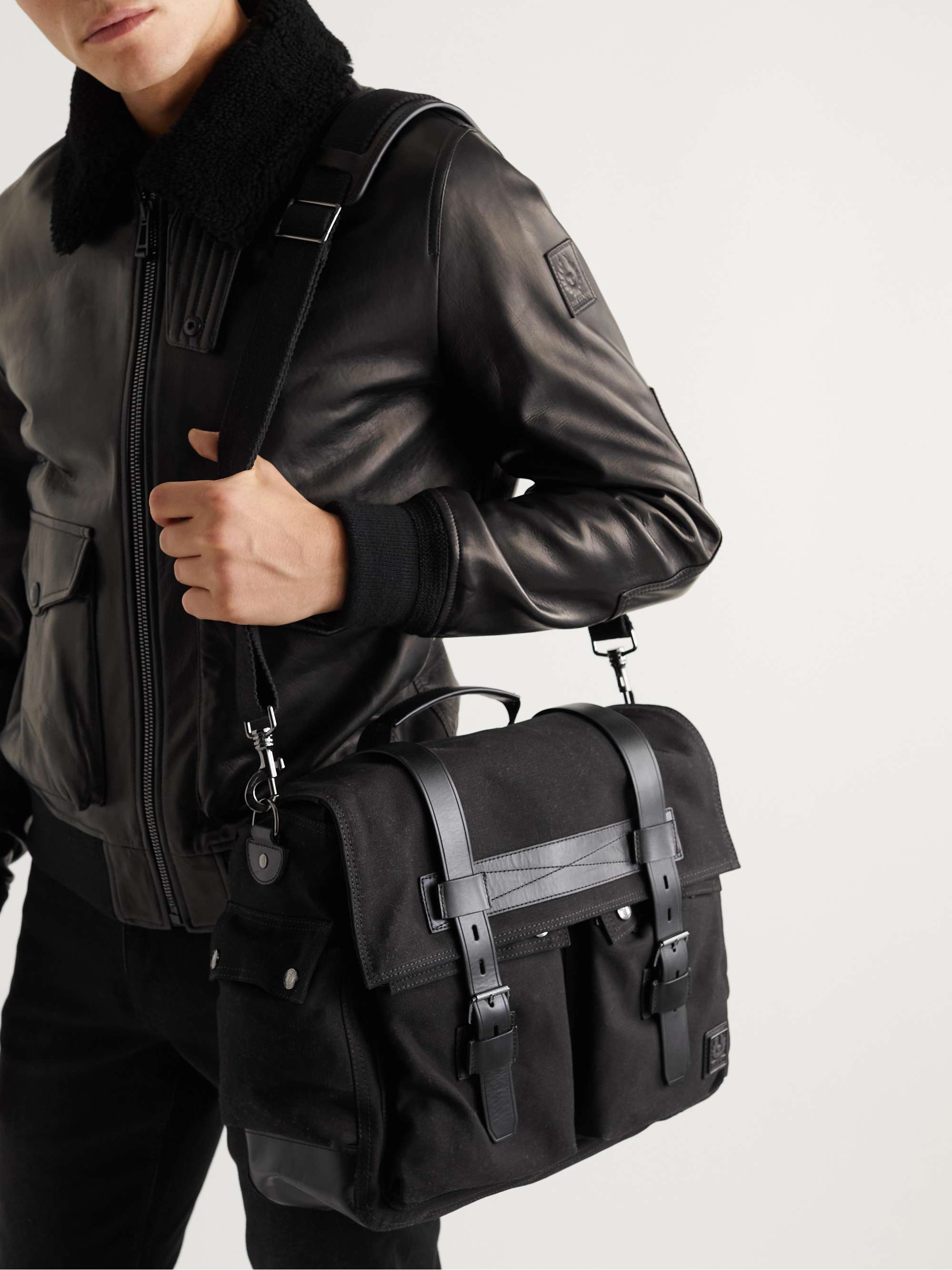 Black Leather Messenger Bag | BELSTAFF | MR PORTER