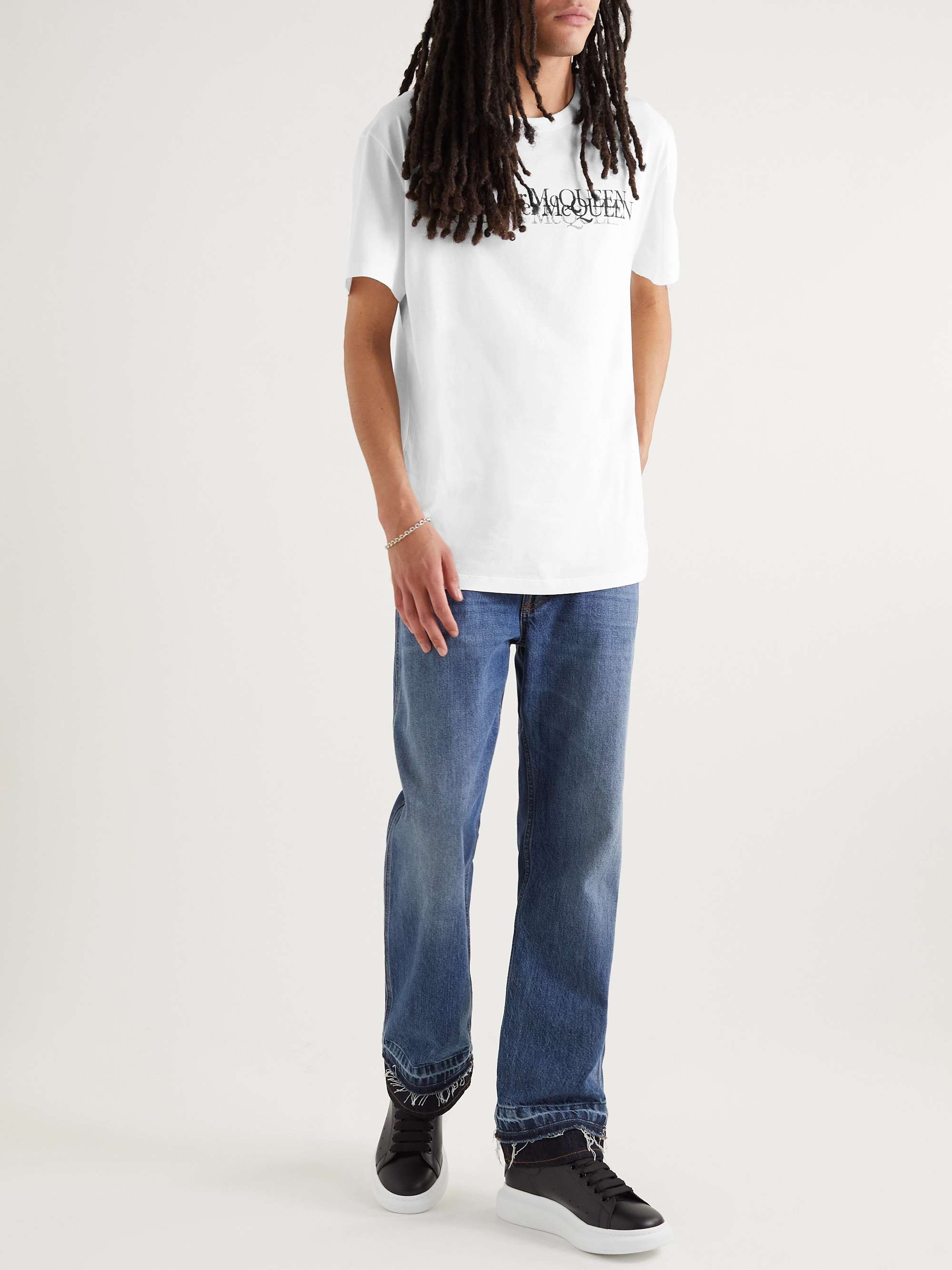 T-shirt in jersey di cotone con logo stampato ALEXANDER MCQUEEN da uomo |  MR PORTER