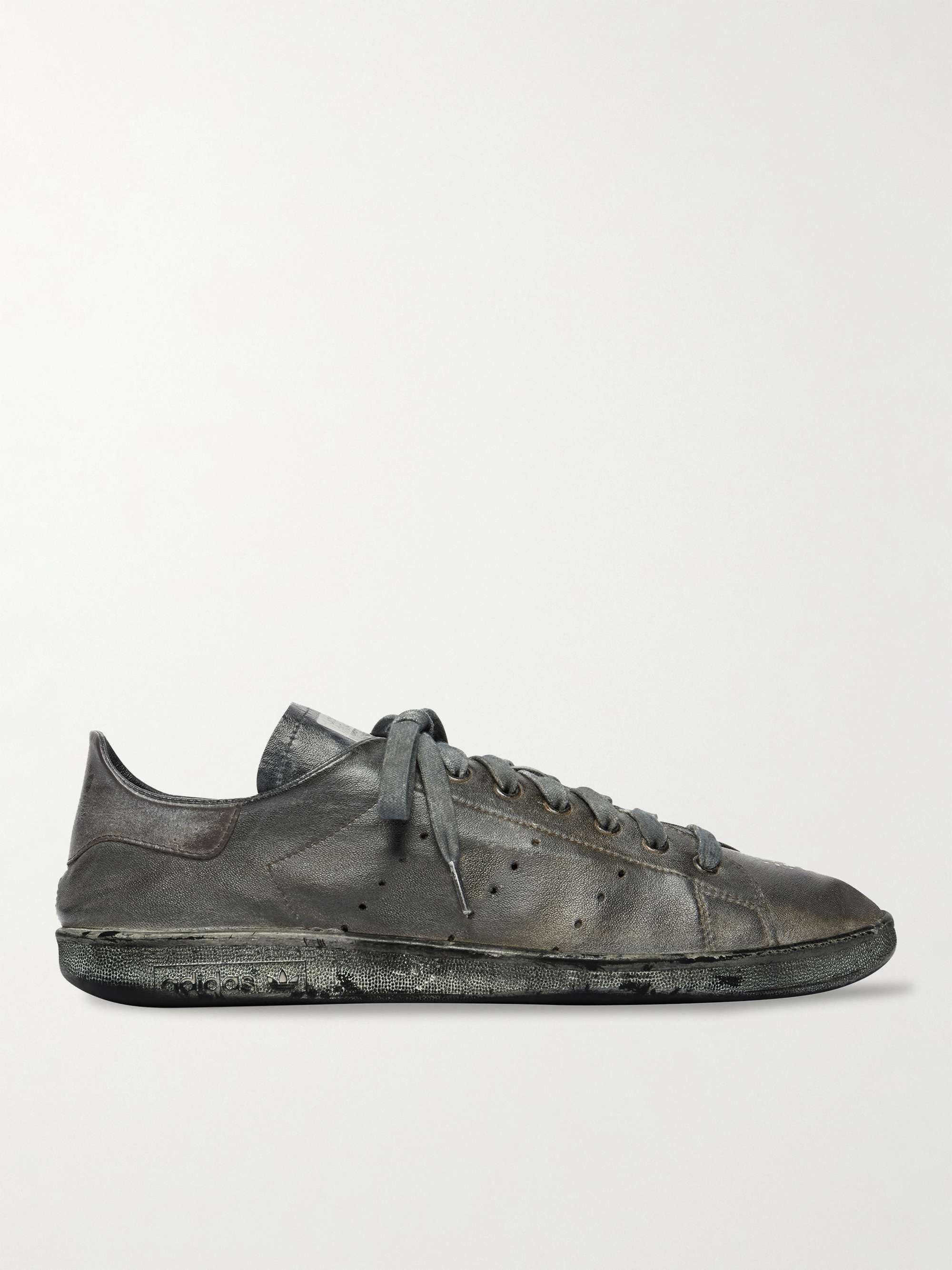 BALENCIAGA + adidas Stan Smith Distressed Leather Sneakers for Men | MR  PORTER