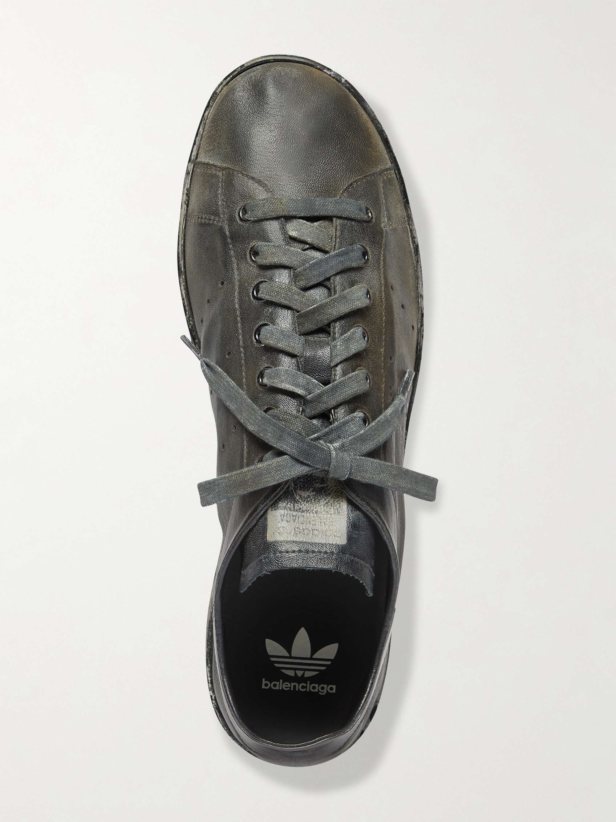 BALENCIAGA + adidas Stan Smith Distressed Leather Sneakers for Men | MR  PORTER