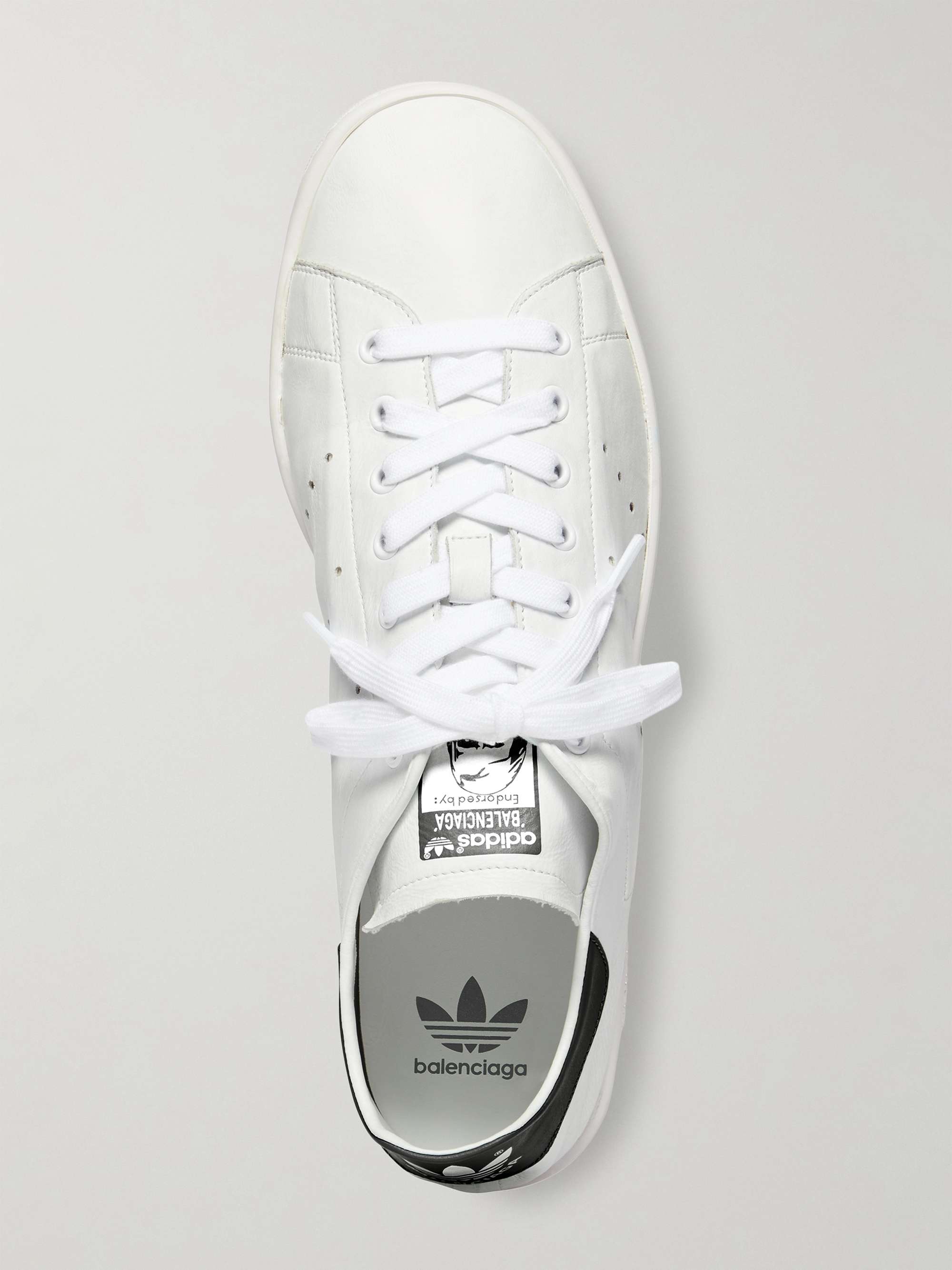White + adidas Stan Smith Leather Sneakers | BALENCIAGA | MR PORTER