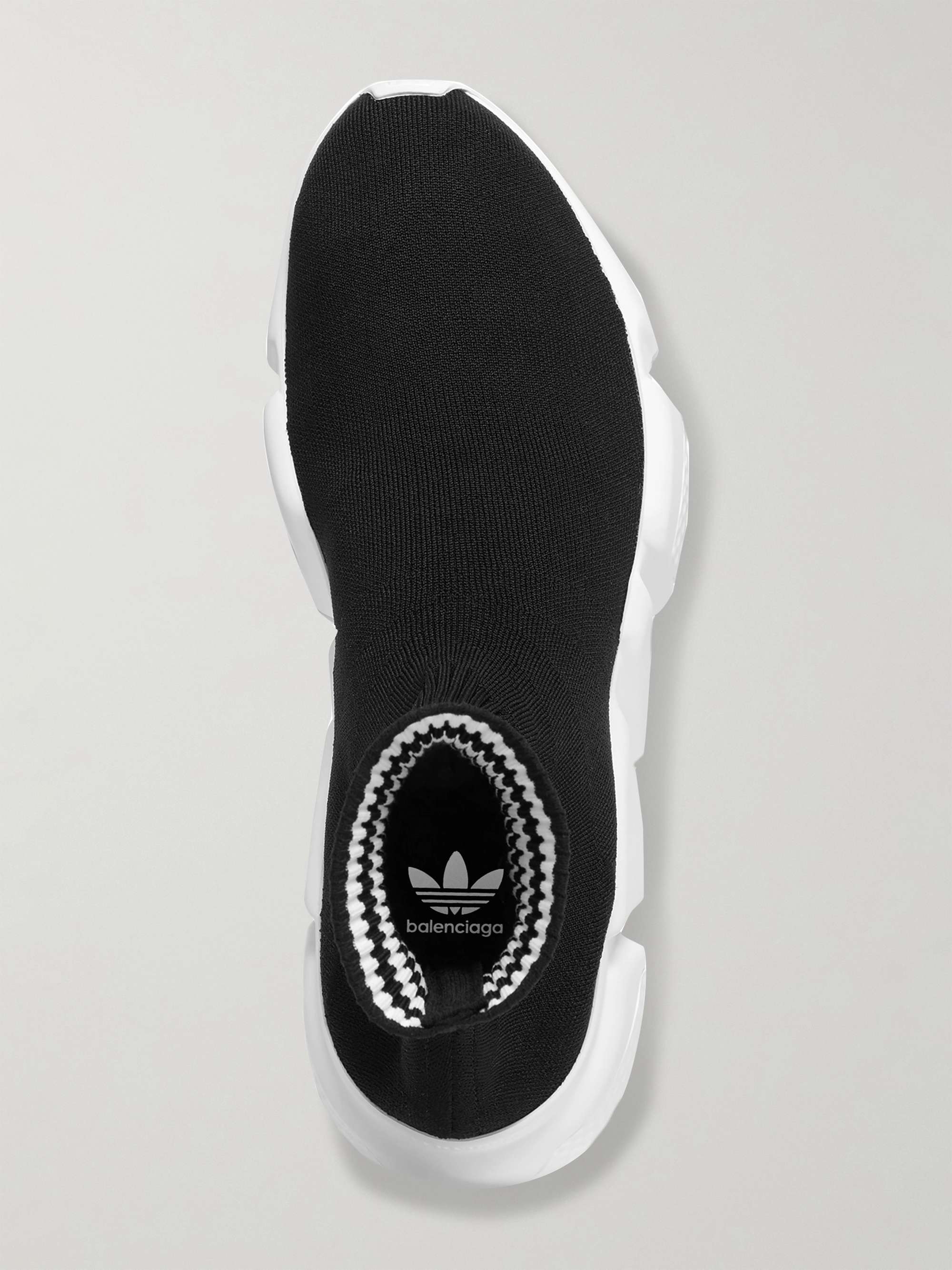 BALENCIAGA + adidas Speed Light Logo-Jacquard Stretch-Knit Slip-On Sneakers  | MR PORTER