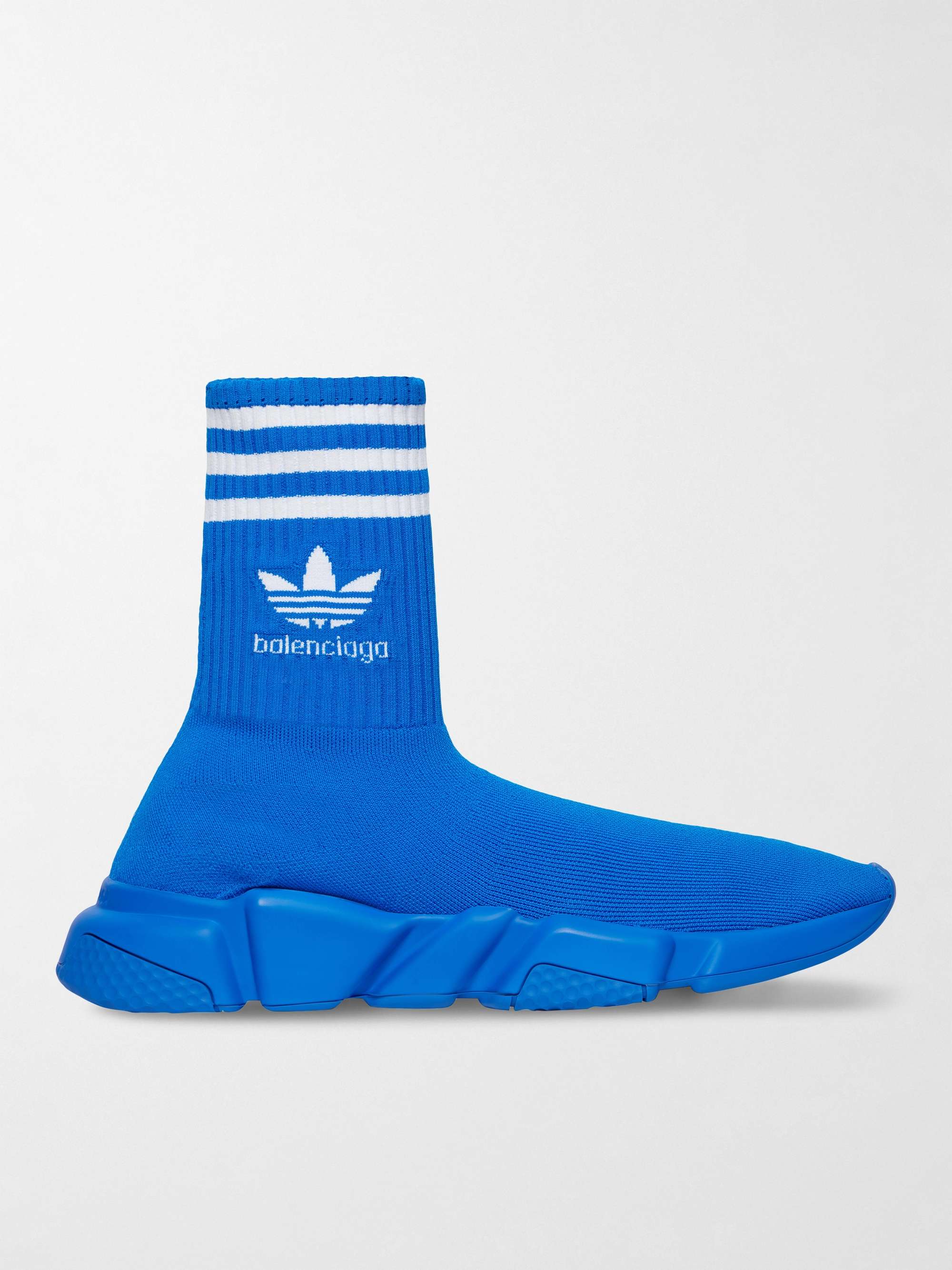 BALENCIAGA + adidas Speed Light Logo-Jacquard Stretch-Knit Slip-On Sneakers  for Men | MR PORTER