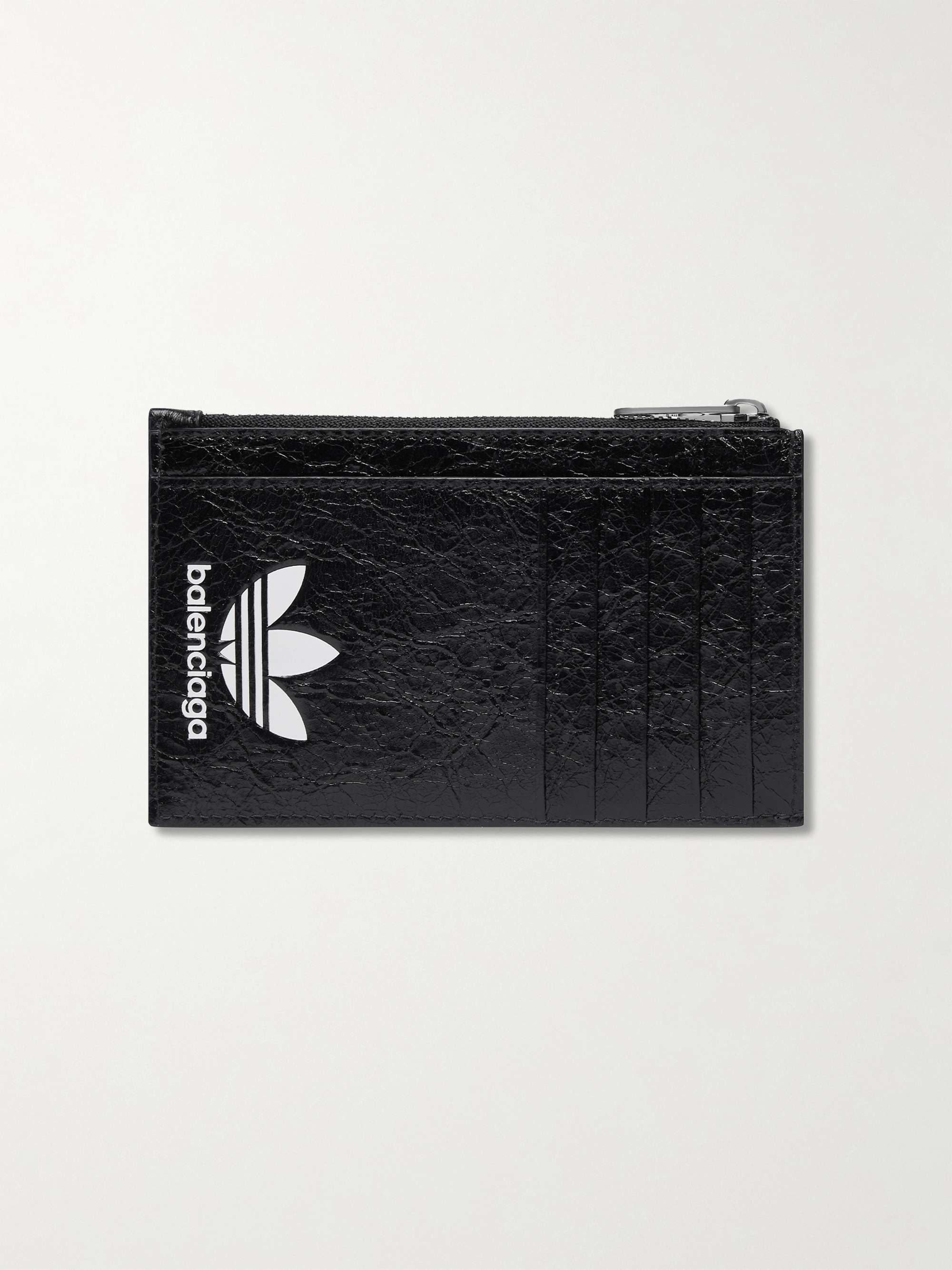 BALENCIAGA + adidas Logo-Print Textured-Leather Zipped Cardholder | MR  PORTER