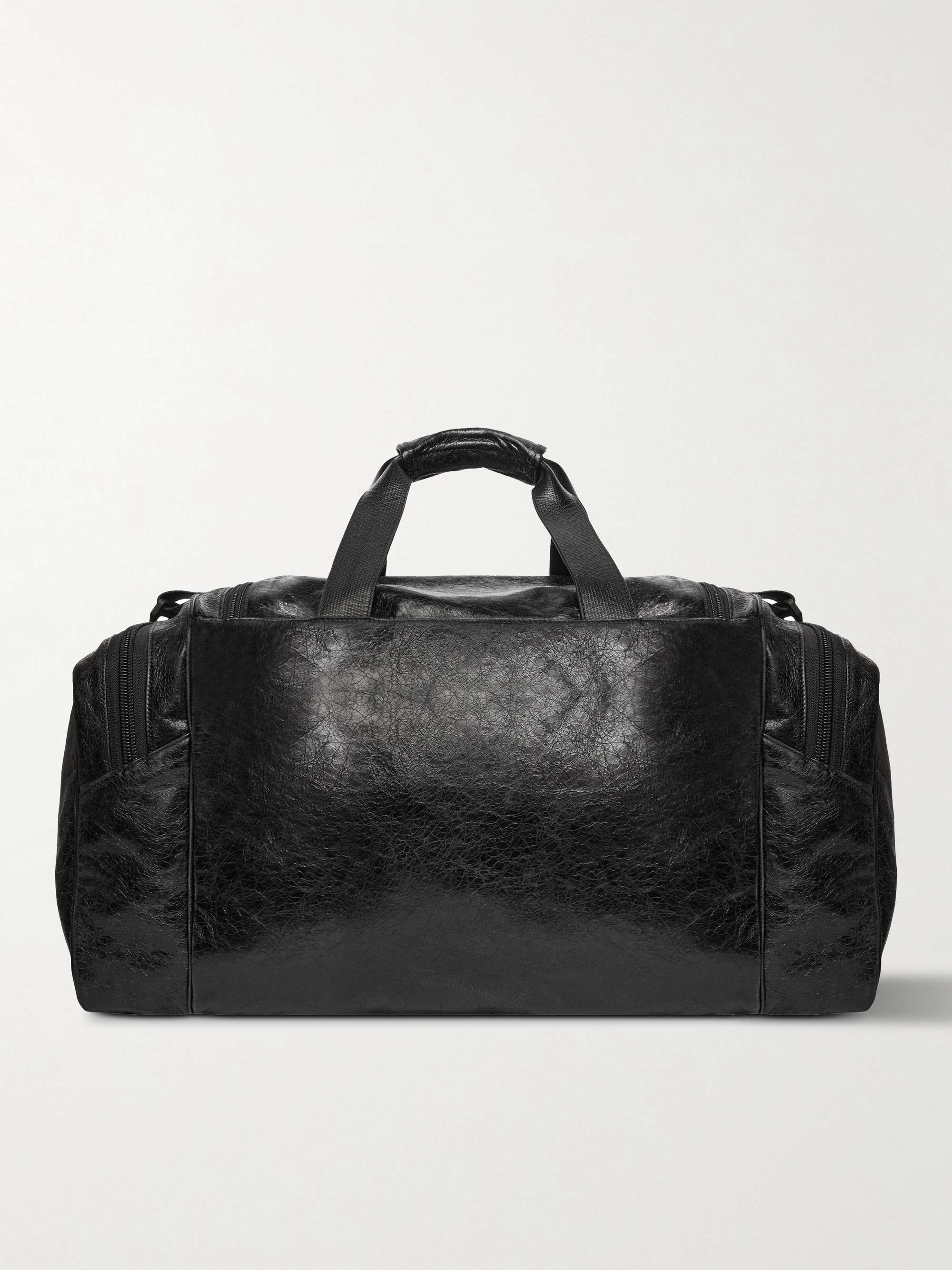 BALENCIAGA + adidas Logo-Print Textured-Leather Weekend Bag | MR PORTER