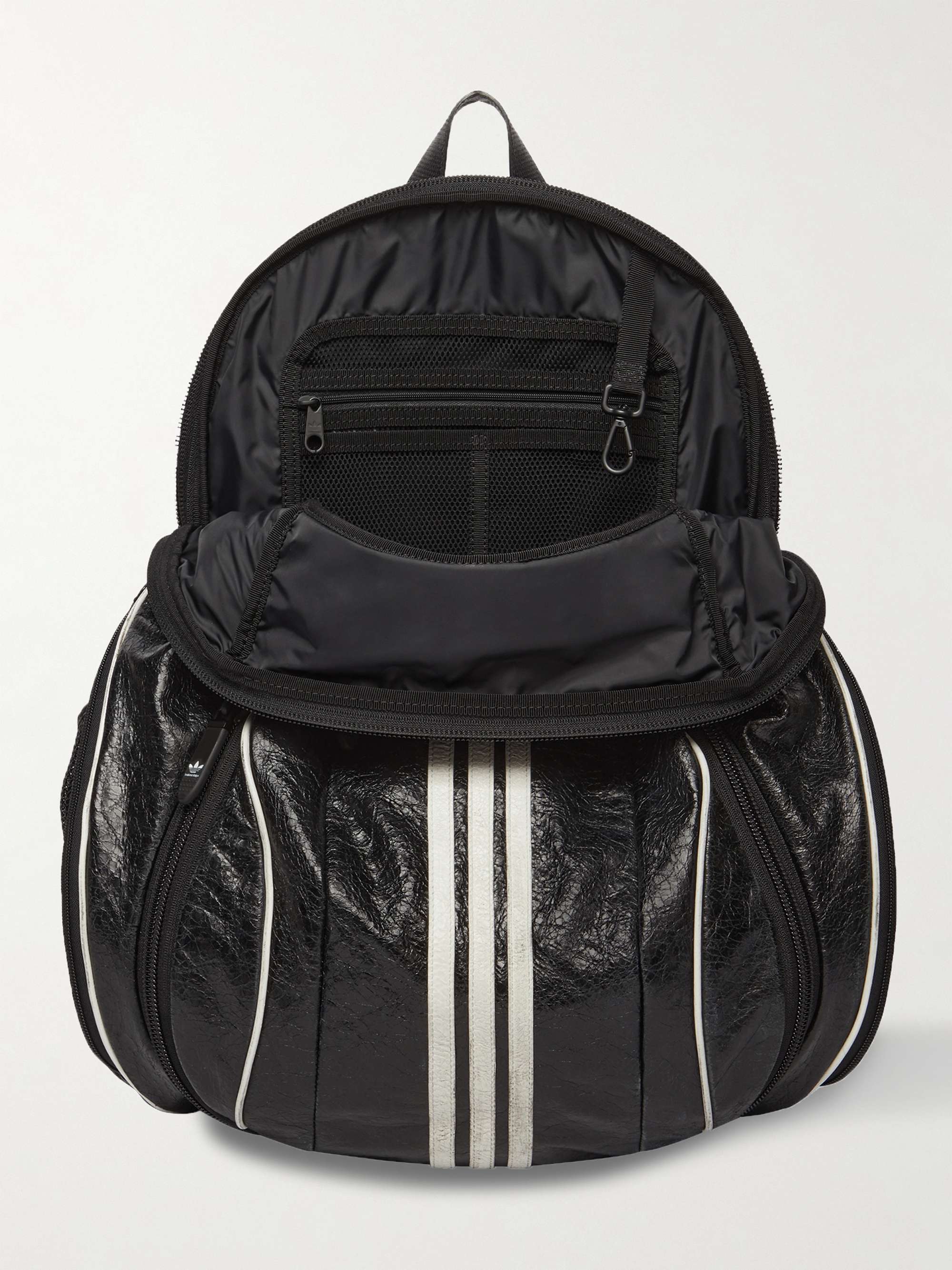 BALENCIAGA + adidas Logo-Print Textured-Leather Backpack | MR PORTER