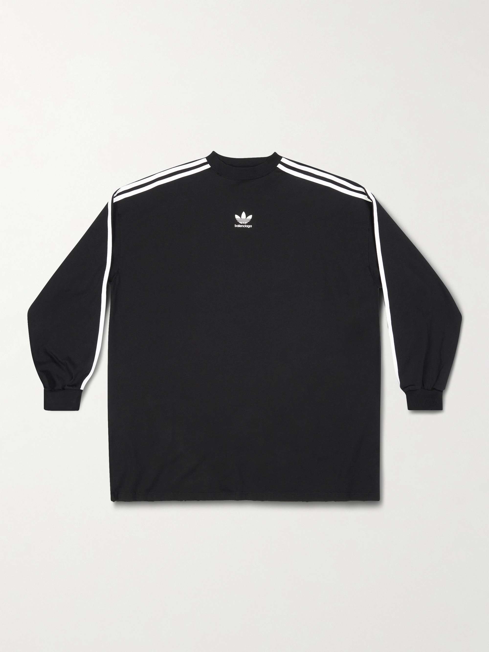 BALENCIAGA + adidas Oversized Striped Logo-Print Cotton-Jersey T-Shirt | MR  PORTER