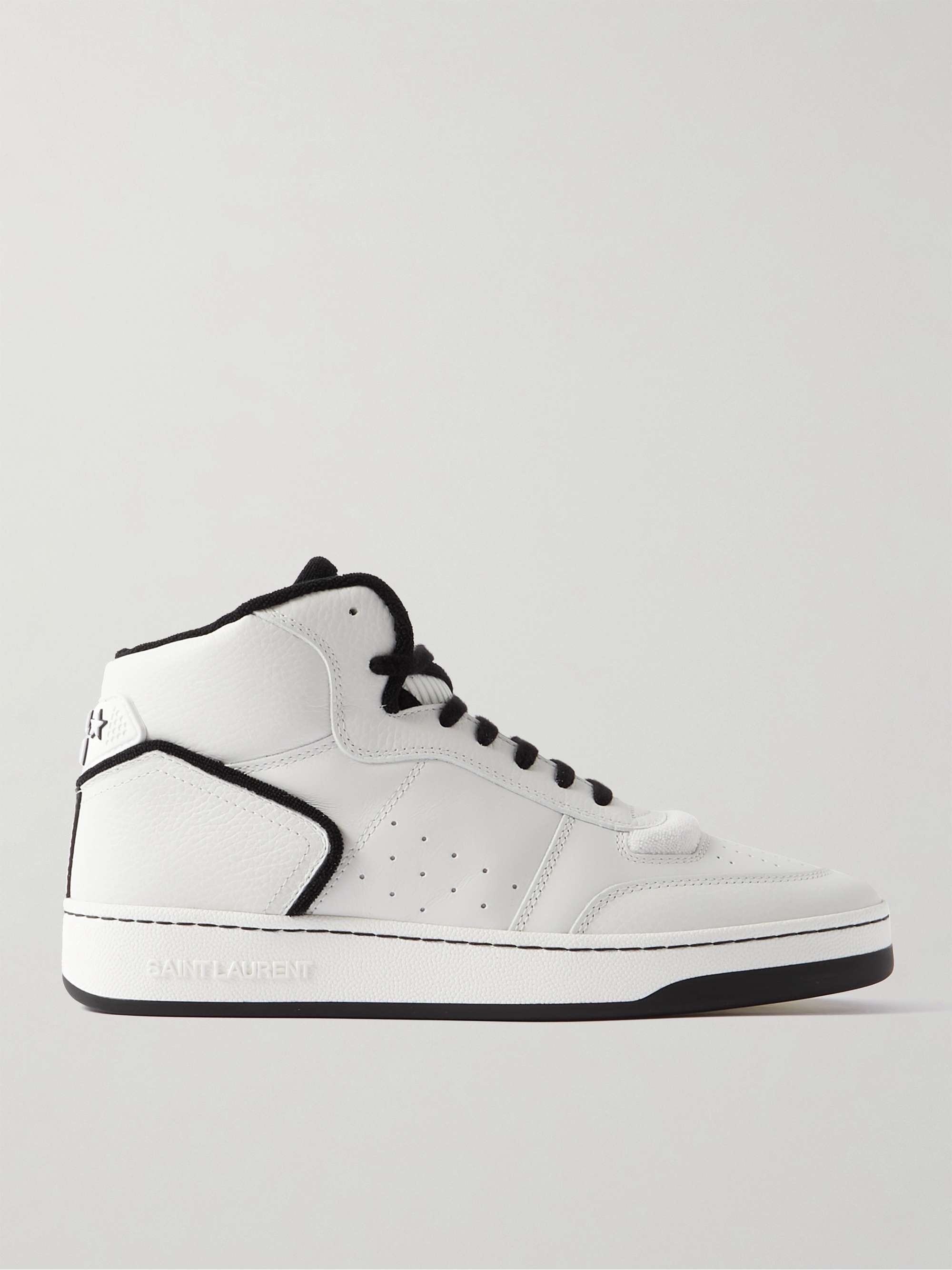 SAINT LAURENT SL/80 Perforated Leather High-Top Sneakers | MR PORTER