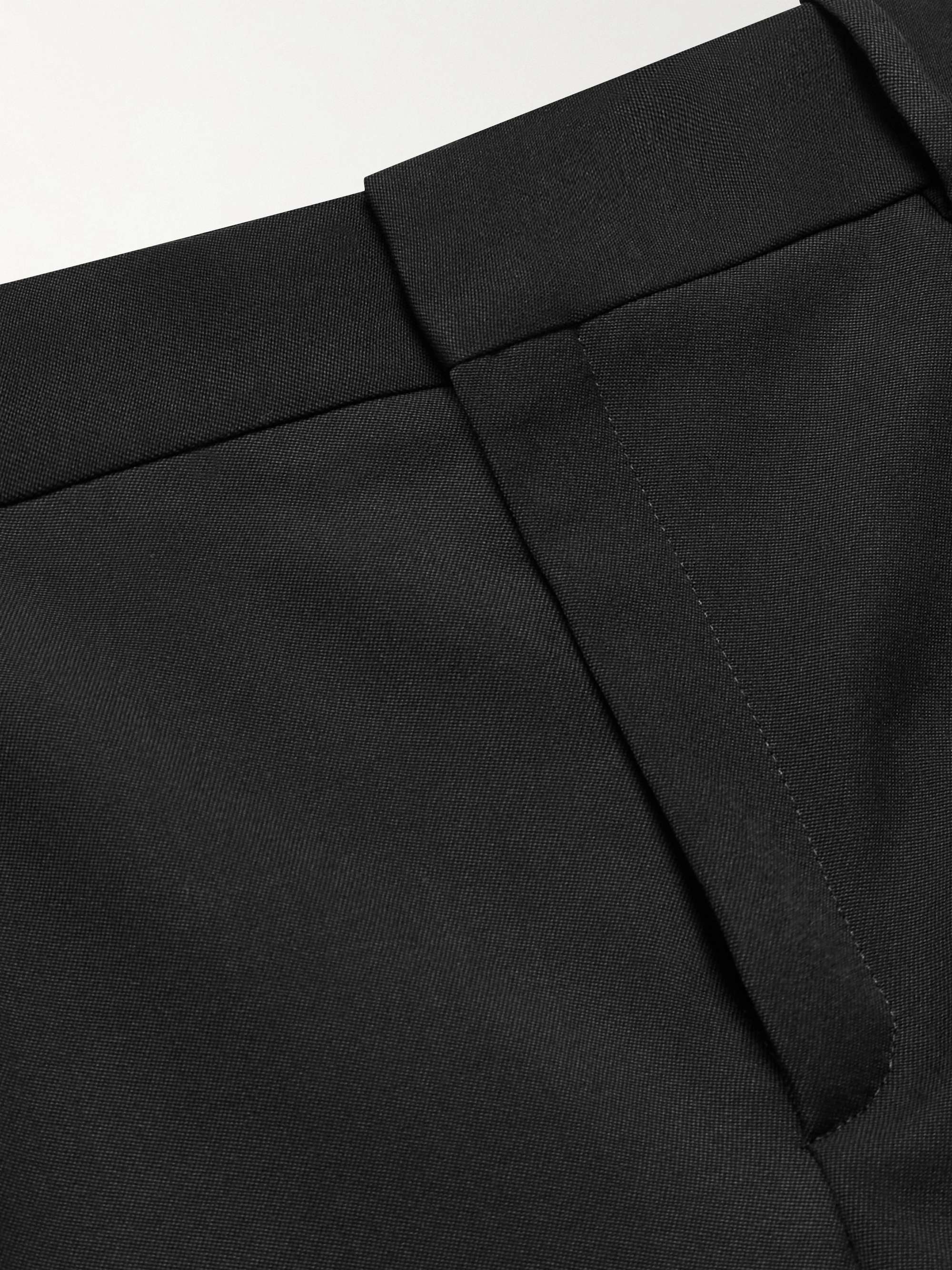 SAINT LAURENT Tapered Pleated Wool Trousers for Men | MR PORTER