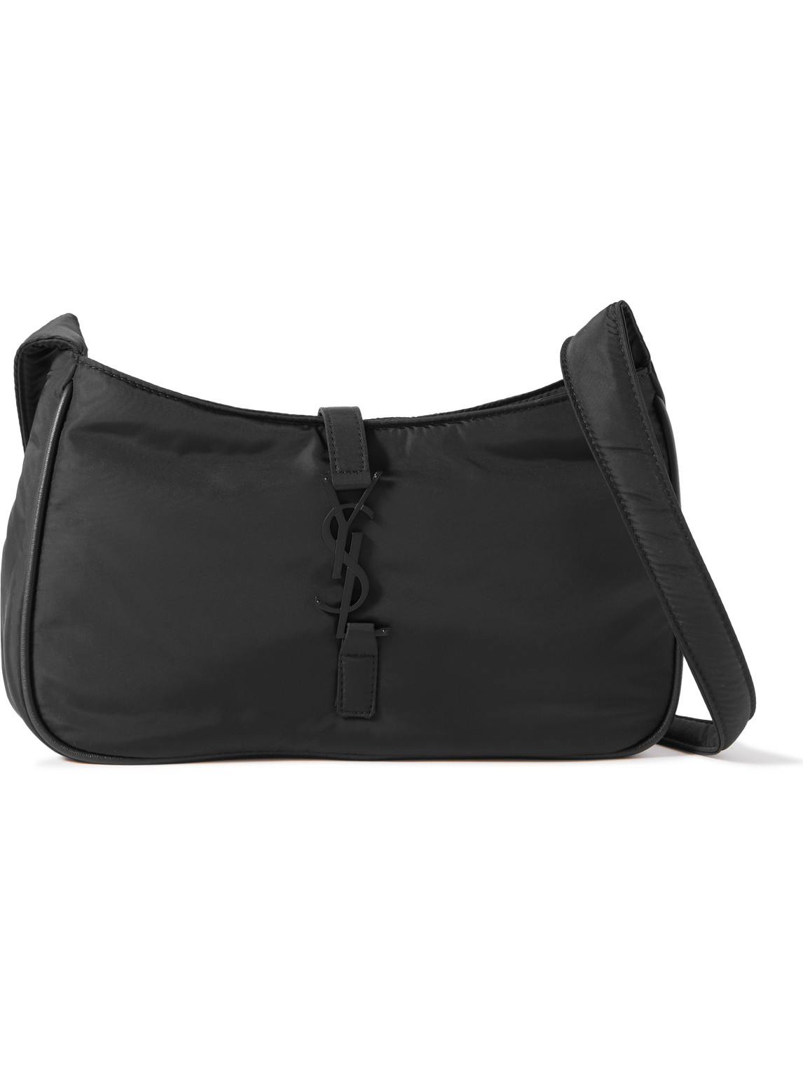 Saint Laurent Le 5 À 7 Leather-trimmed Shell Messenger Bag In Black