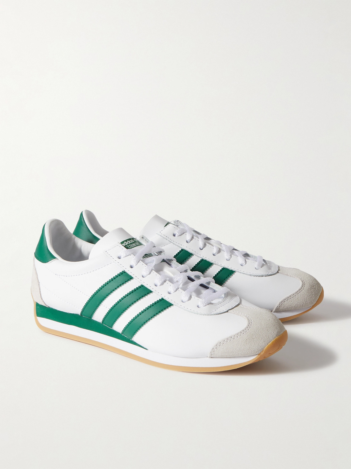 Adidas Originals Country Og Suede-trimed Leather Trainers In White |  ModeSens