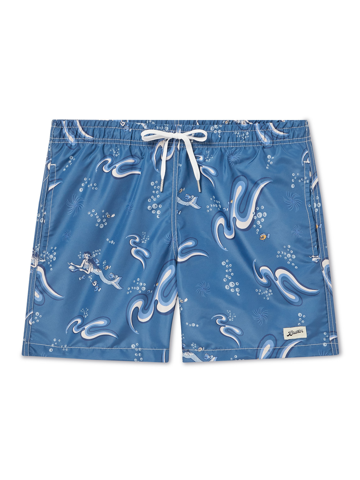 BATHER MID-LENGTH PRINTED RECYCLED-SHELL SWIM SHORTS