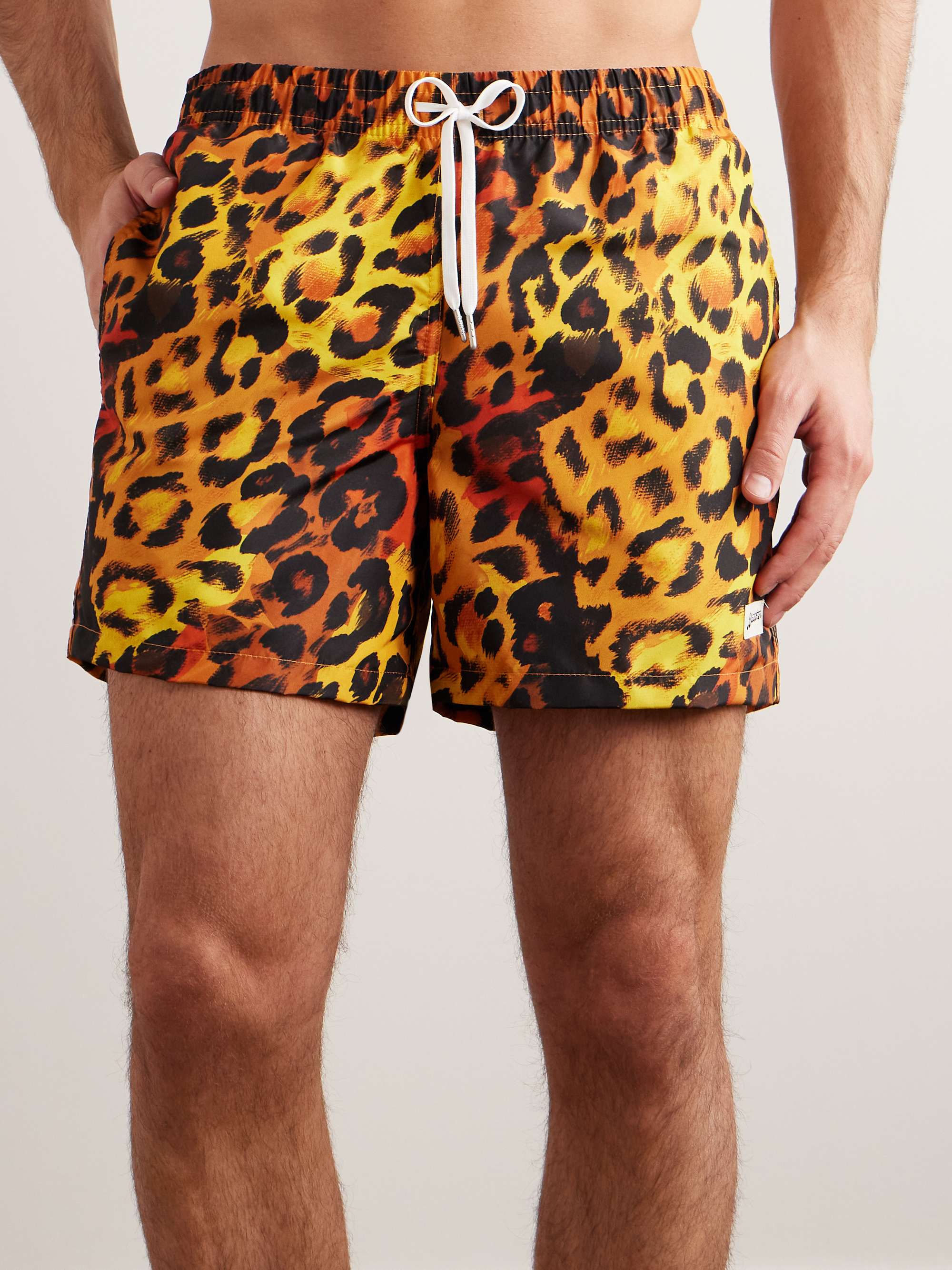 BATHER Straight-Leg Mid-Length Leopard-Print Recycled Swim Shorts for Men |  MR PORTER