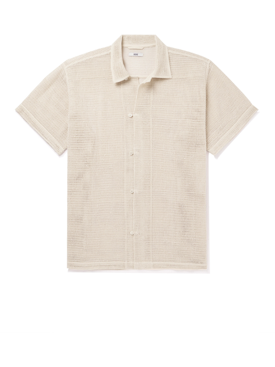 Bode Macramé Cotton Shirt In Neutrals
