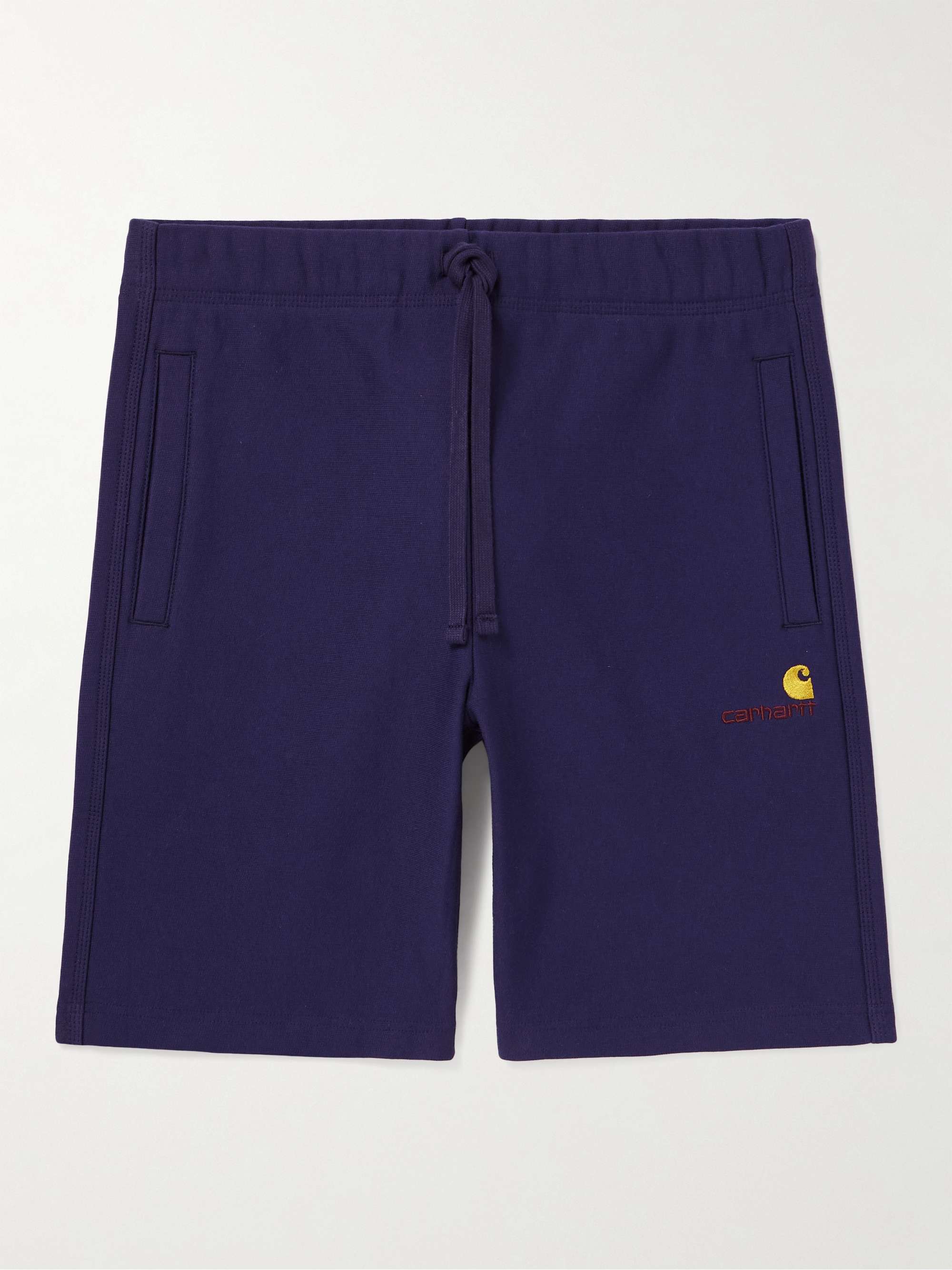 CARHARTT WIP American Script Logo-Embroidered Cotton-Blend Jersey  Drawstring Shorts for Men | MR PORTER
