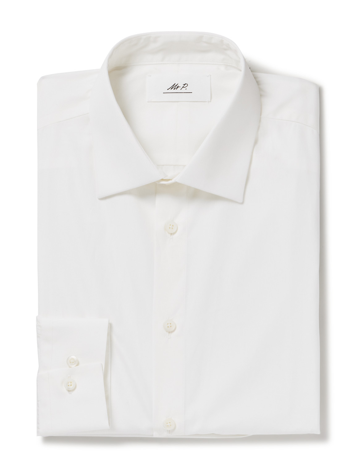 Mr P Super 120s Cotton Shirt In White