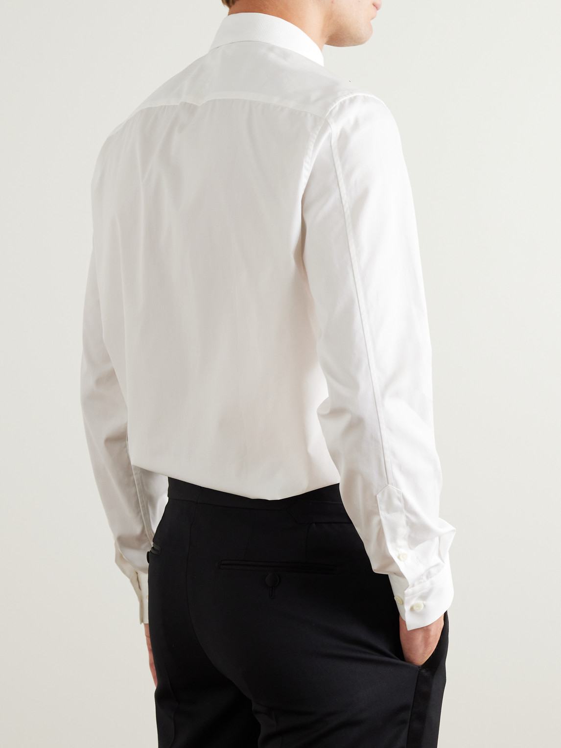 Shop Mr P Cotton Bib-front Tuxedo Shirt In White